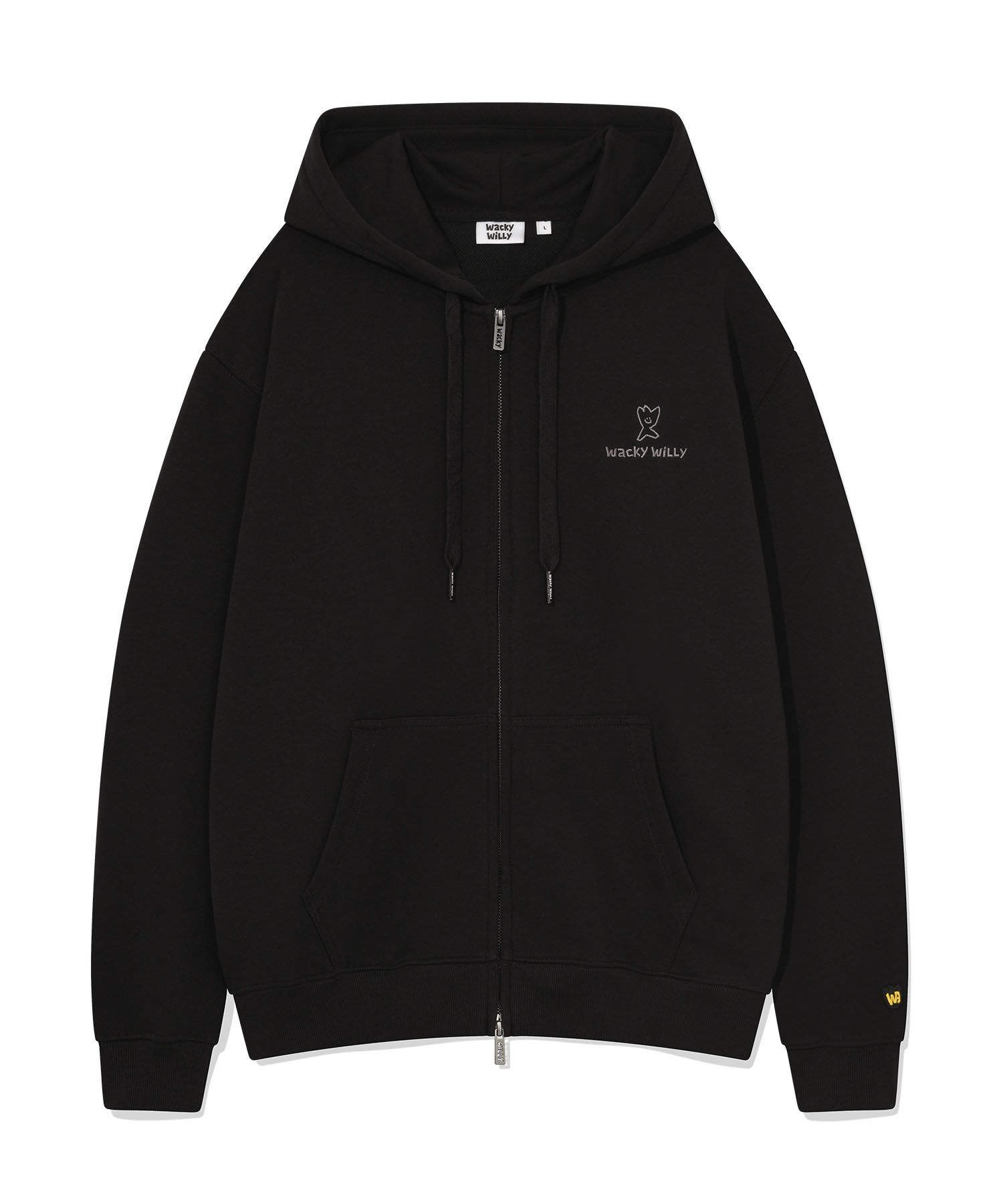 MUSINSA | WACKY WILLY [25FW] Basic Logo Hoodie Zip-Up (4 colors)