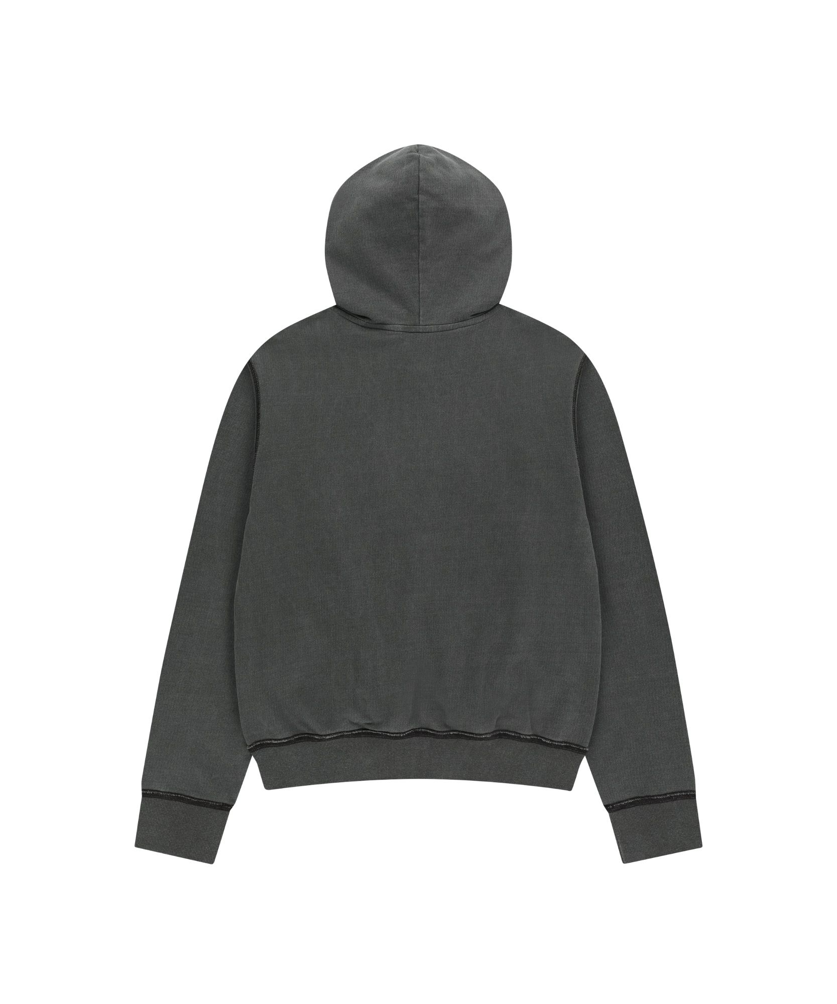 MUSINSA | AAKAM Logo Patch Zip-Up Hoodie (Black)