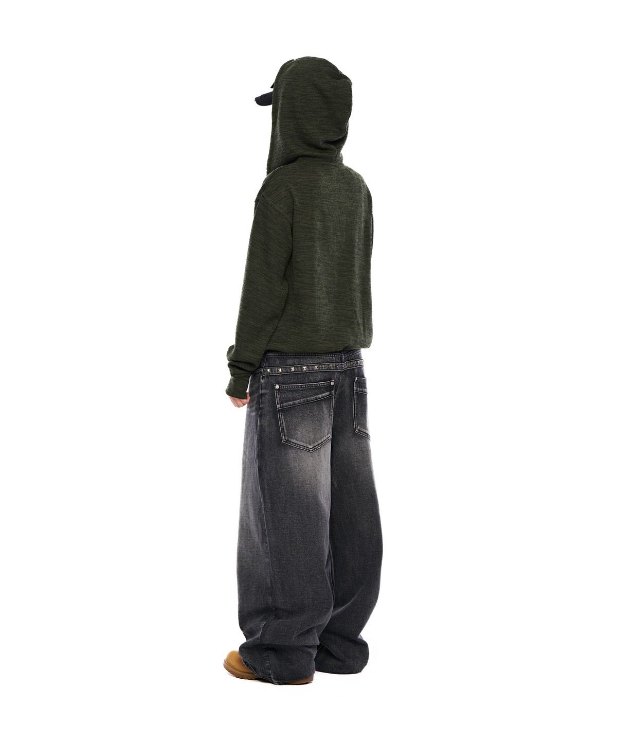 아캄(AAKAM) Basic Knit Zip-Up Hoodie (Khaki)