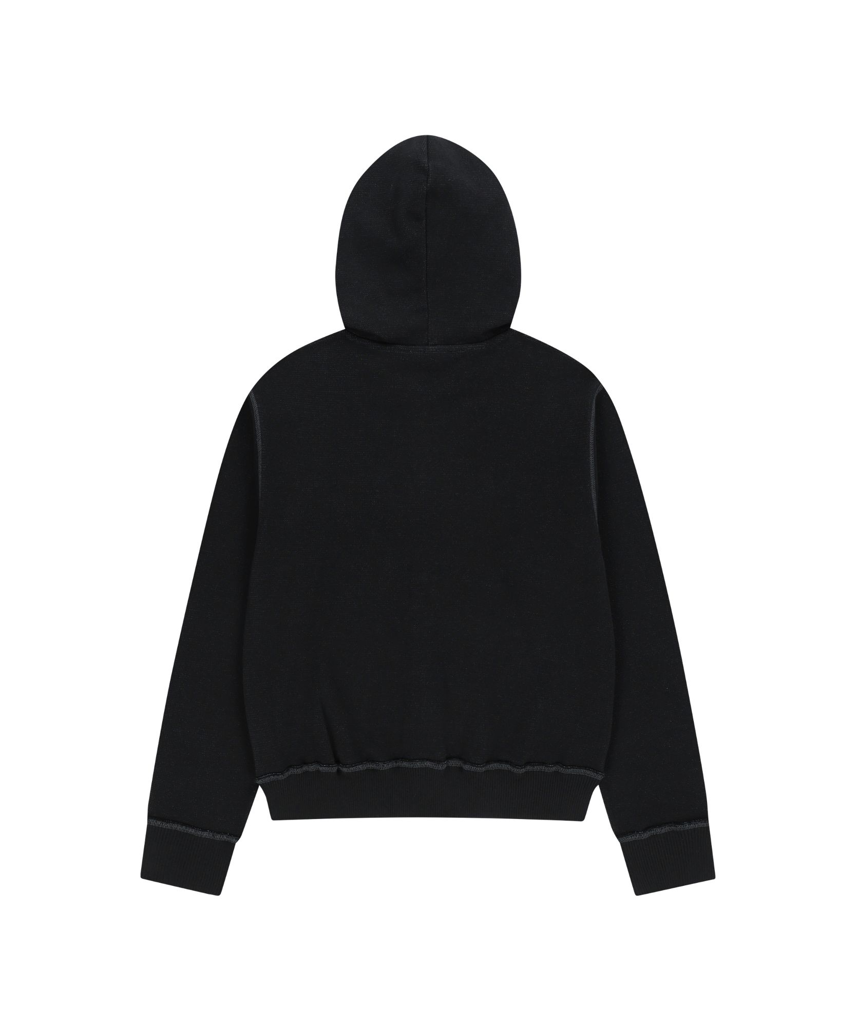 MUSINSA | AAKAM Boucle Logo Zip-Up Hoodie (Black)