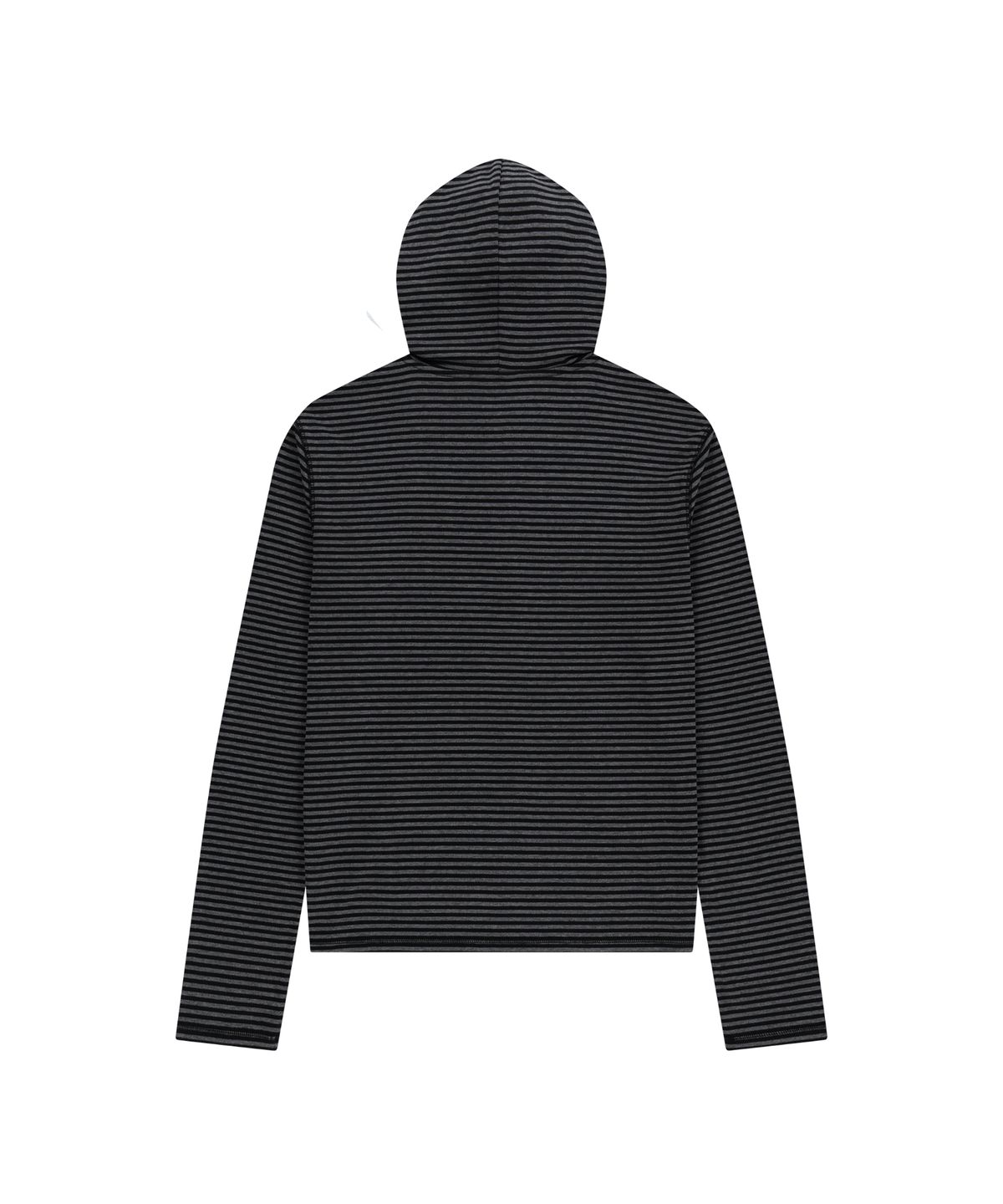 아캄(AAKAM) Striped Button Hoodie (Black)