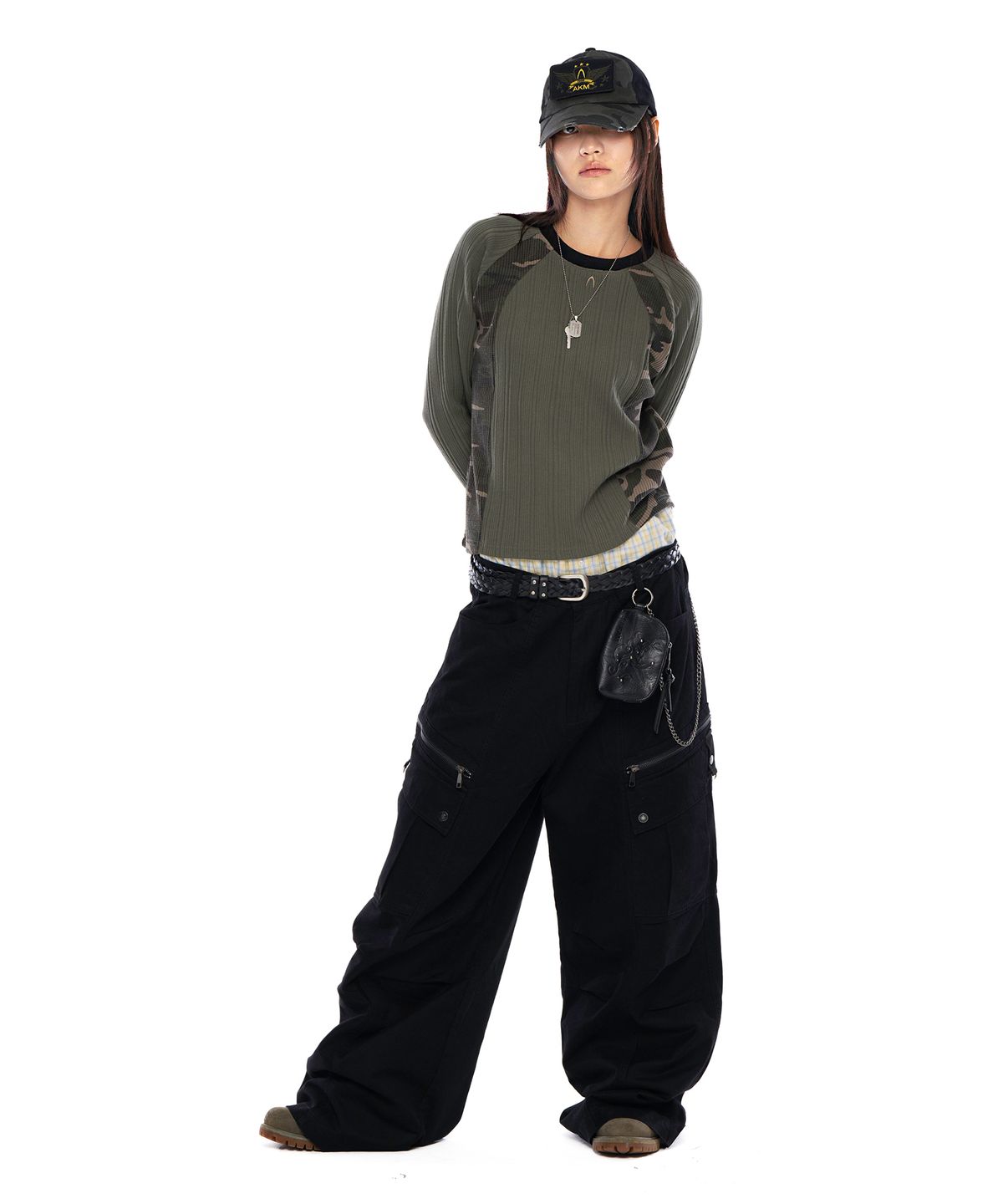 아캄(AAKAM) Side Camo Raglan Long Sleeve (Khaki)