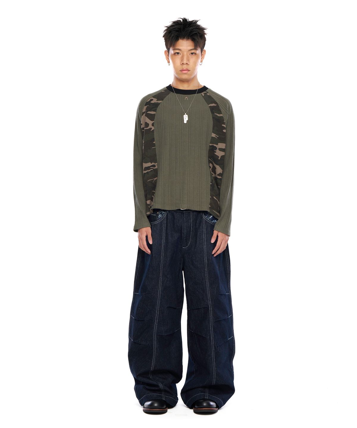 아캄(AAKAM) Side Camo Raglan Long Sleeve (Khaki)