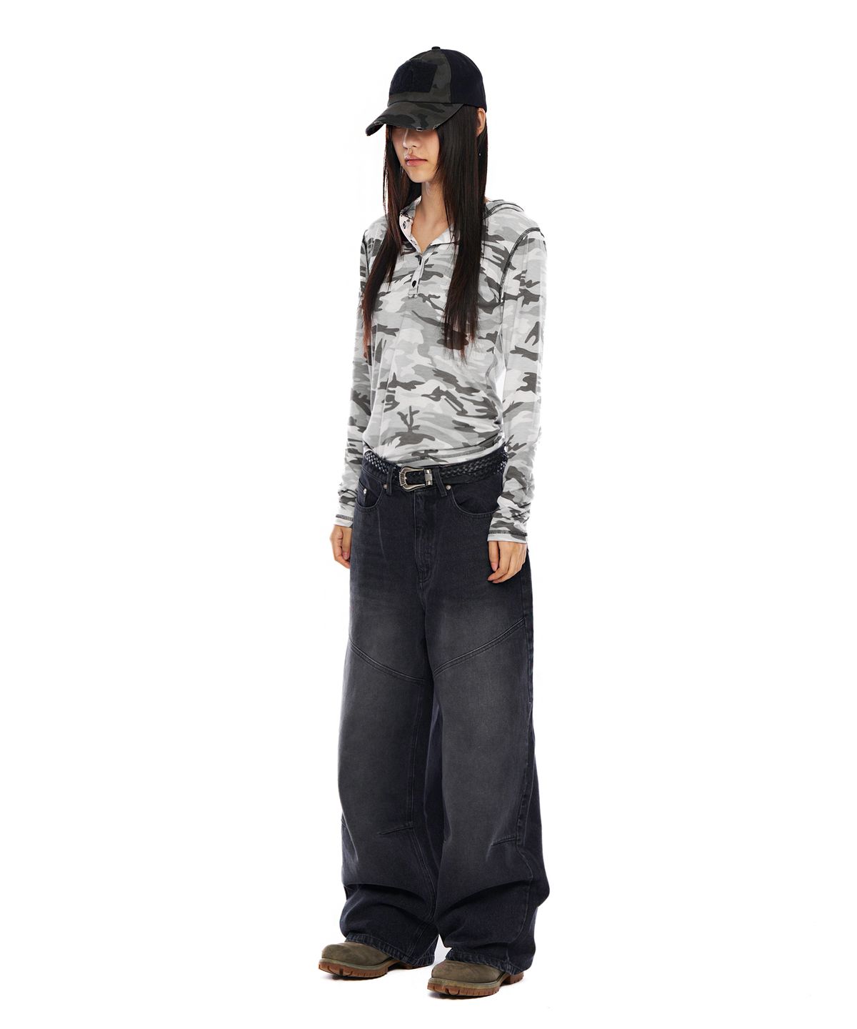 아캄(AAKAM) Military Button Hoodie (Gray)