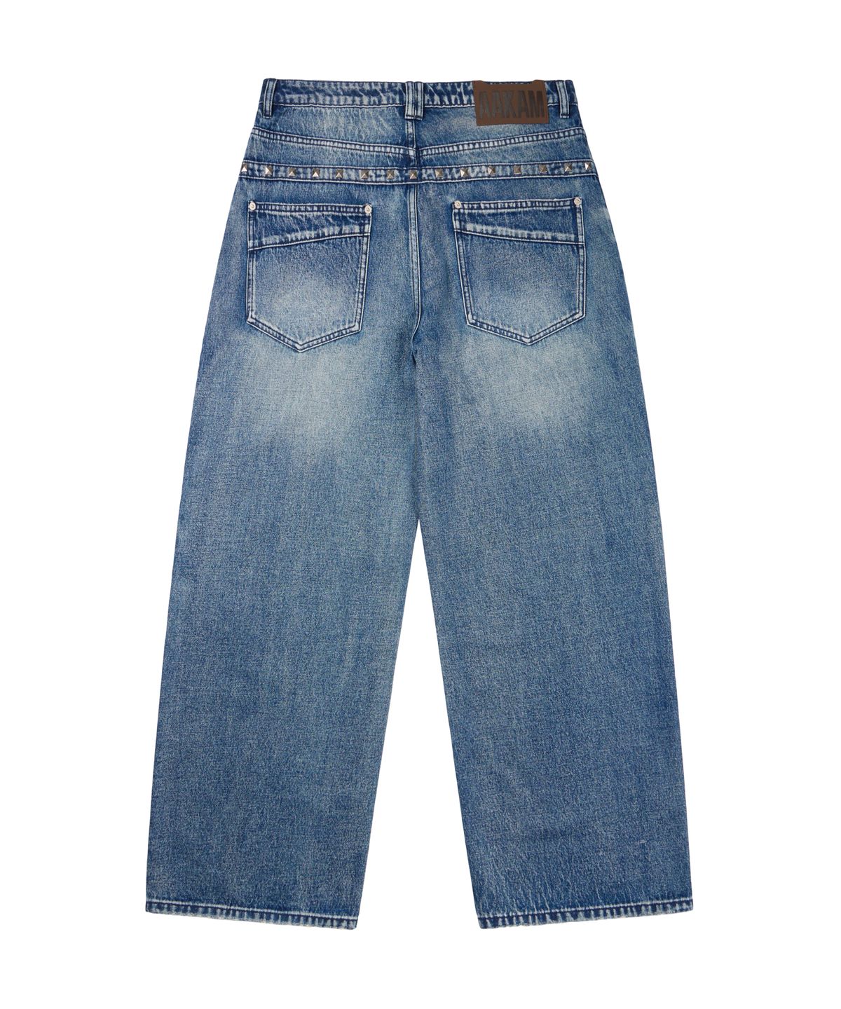 아캄(AAKAM) Back Studded Denim Pants (Blue)