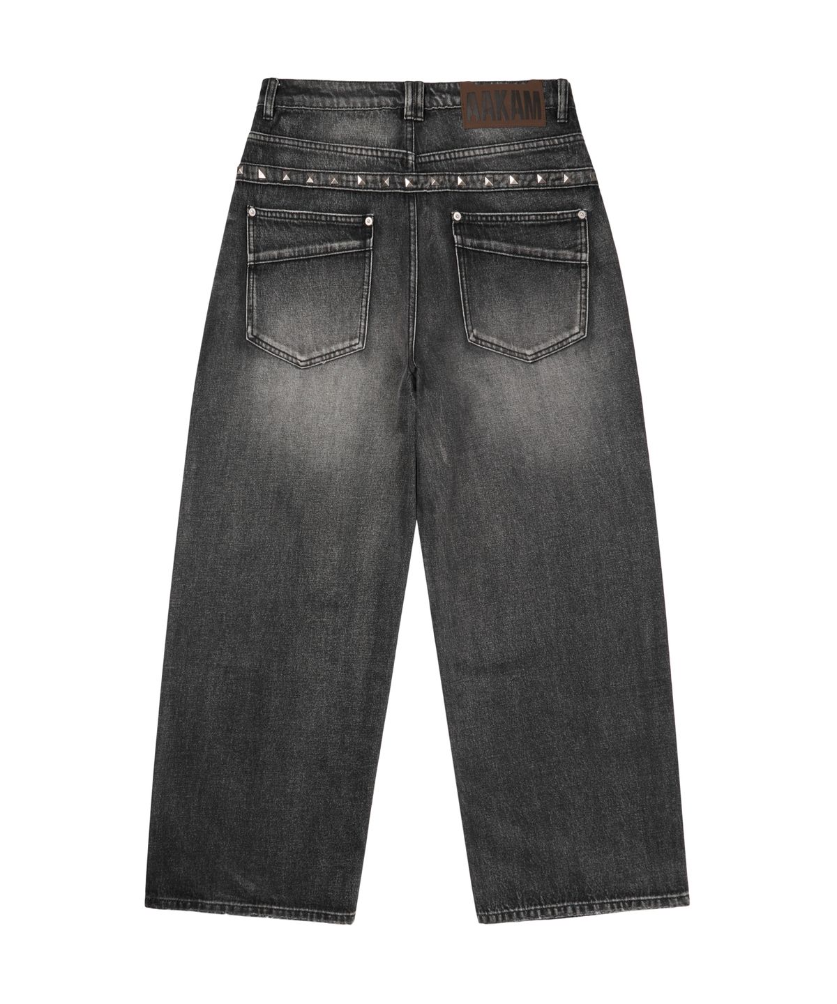 아캄(AAKAM) Back Studded Denim Pants (Black)