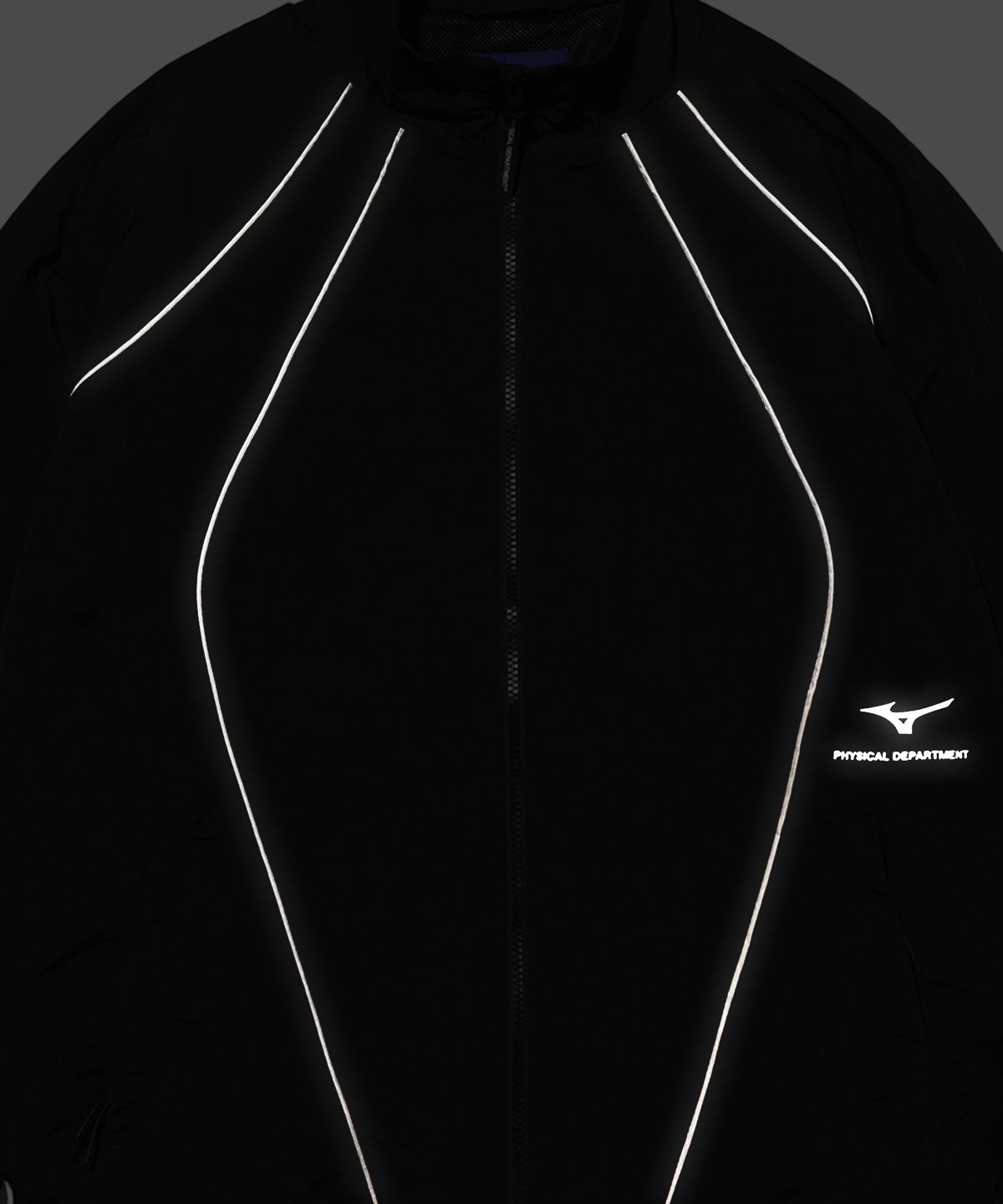 피지컬 디파트먼트(PHYSICAL DEPARTMENT) 피뎁트 X 미즈노 2WAY 파이핑 트랙자켓 블랙