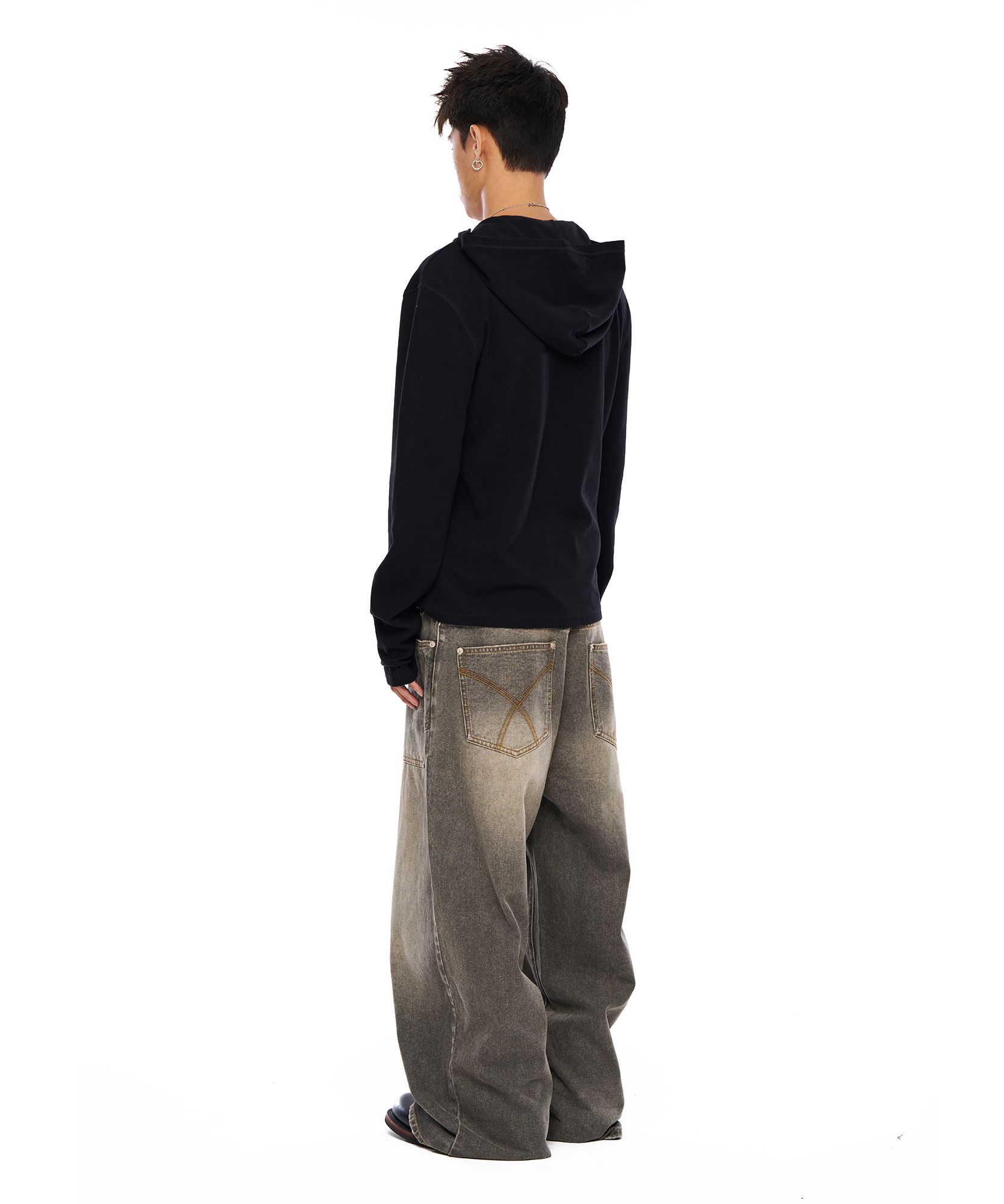 MUSINSA公式 | AAKAM Out Pocket Printed Denim Pants (Gray)