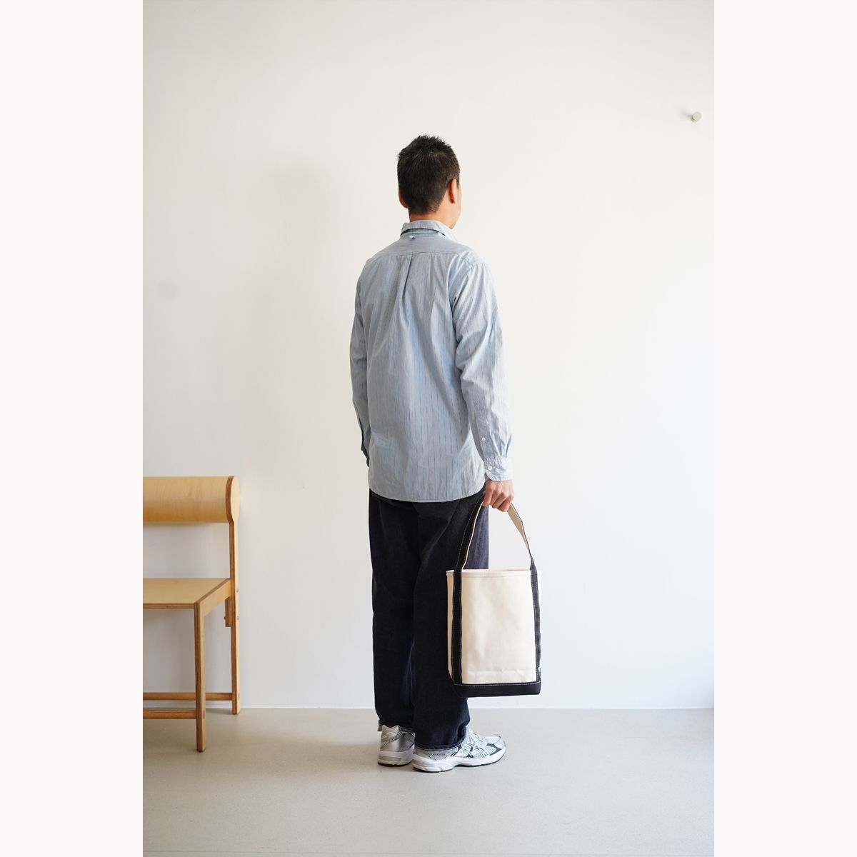 찬스클로딩(CHANCE CLOTHING) BAGUETTE TOTE SMALL - BLACK/BLACK(BLK-STITCH)