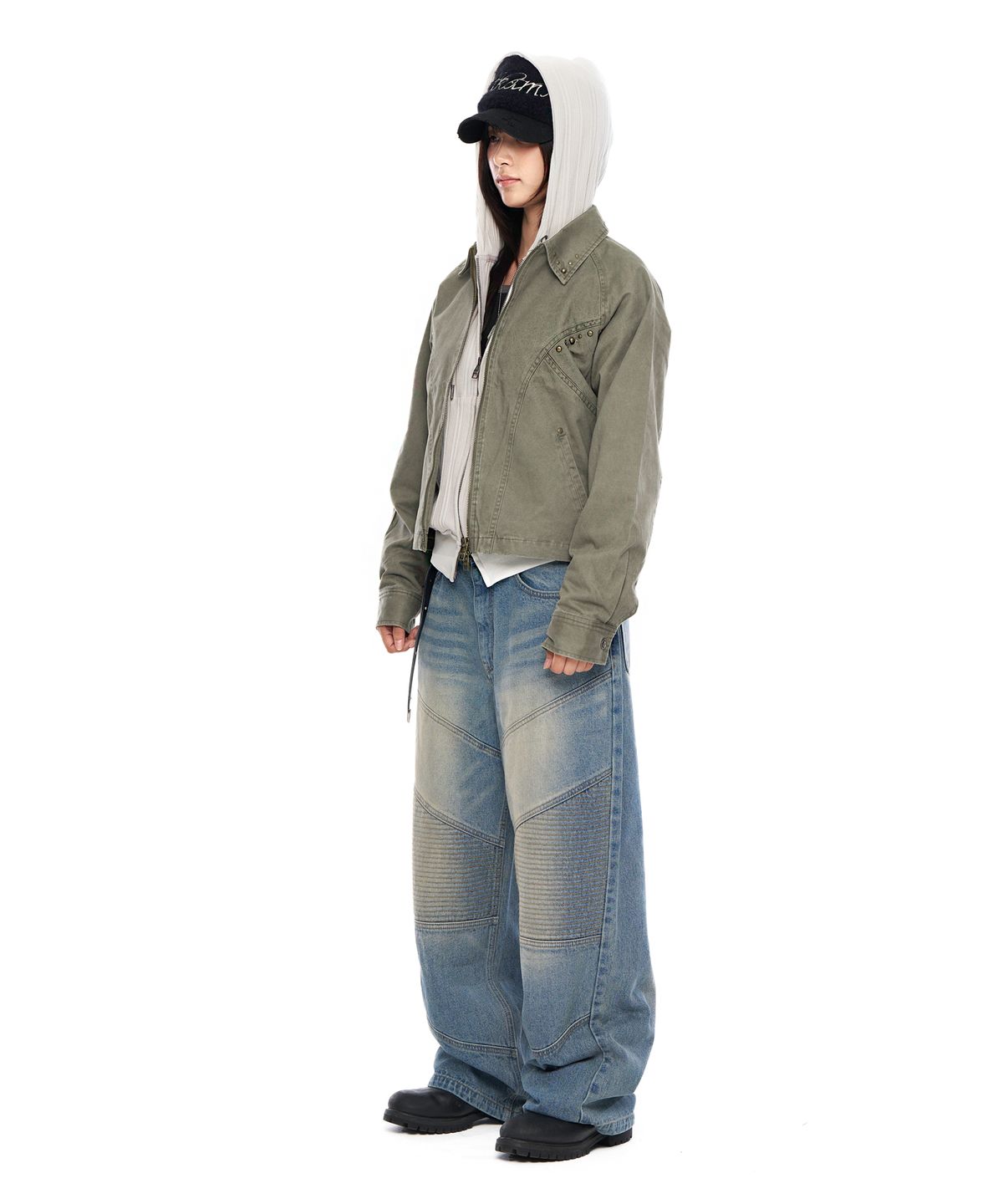 아캄(AAKAM) Biker Denim Pants (Blue)
