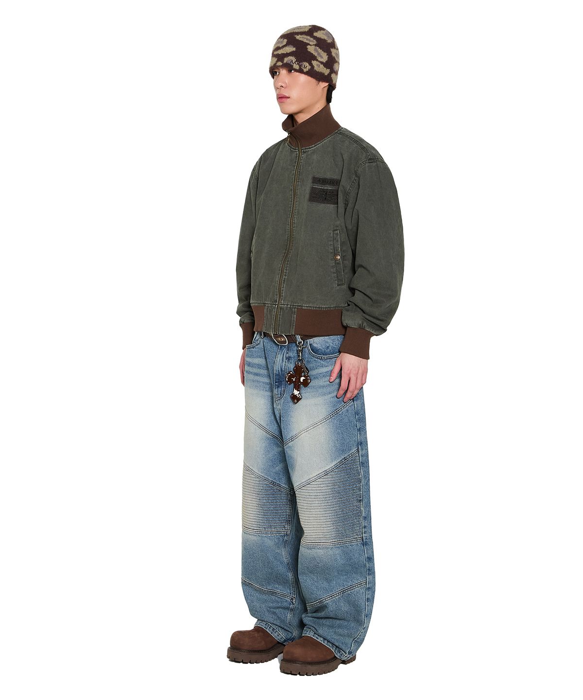 아캄(AAKAM) Biker Denim Pants (Blue)