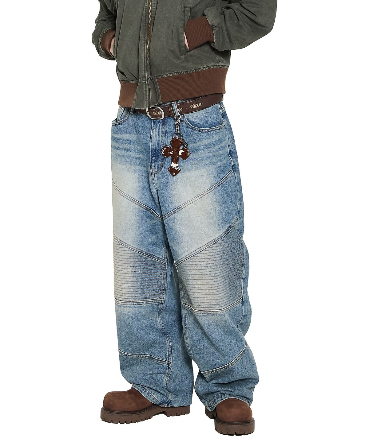 아캄(AAKAM) Biker Denim Pants (Blue)