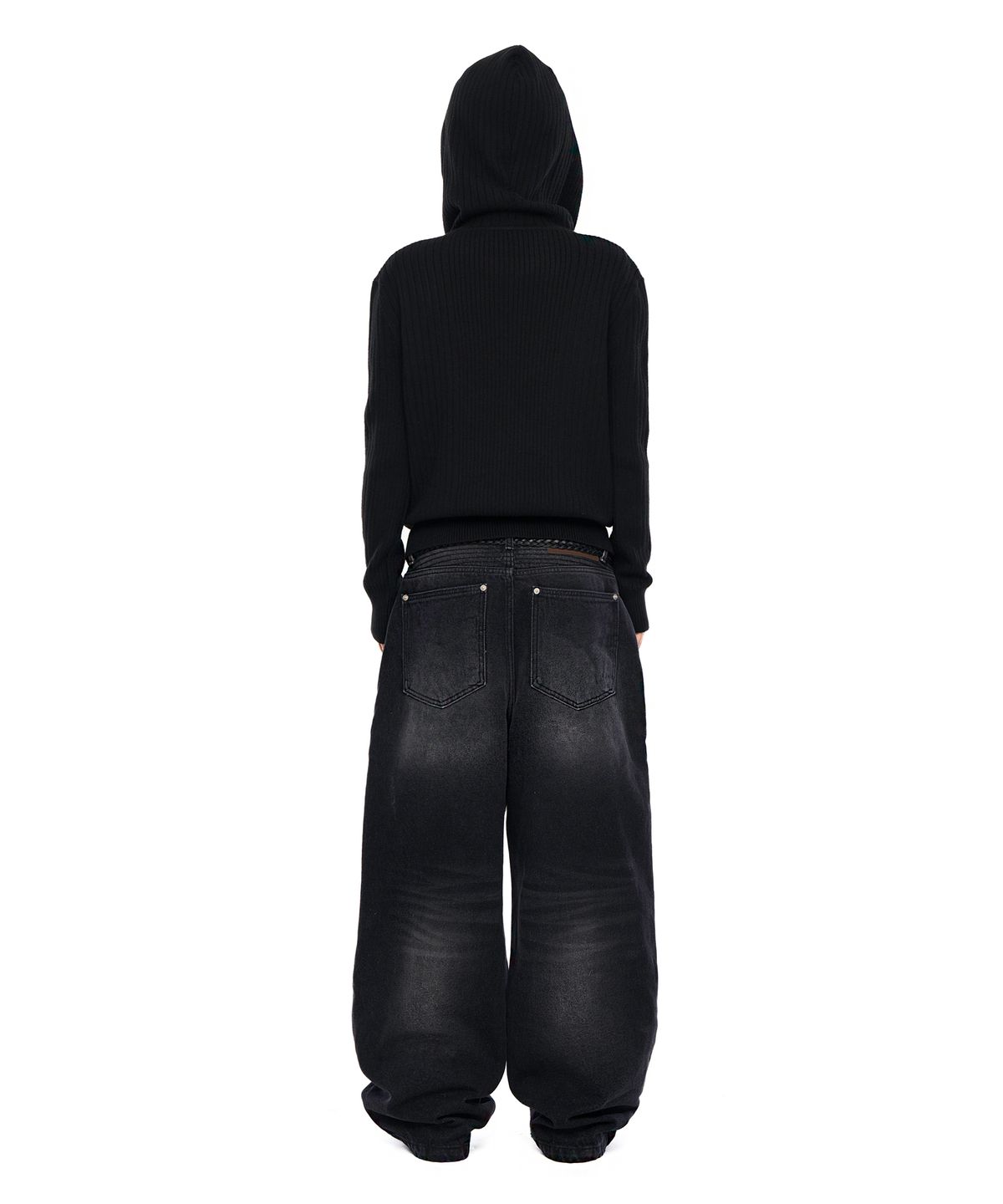 아캄(AAKAM) Biker Denim Pants (Black)
