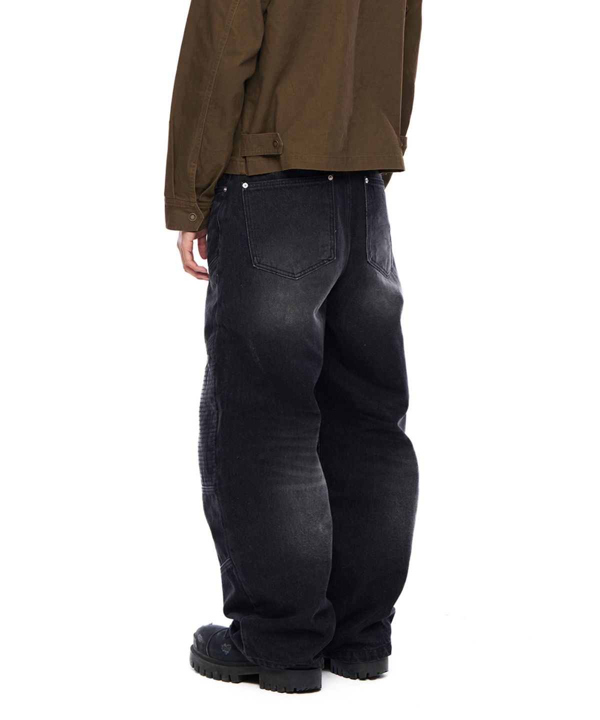 아캄(AAKAM) Biker Denim Pants (Black)