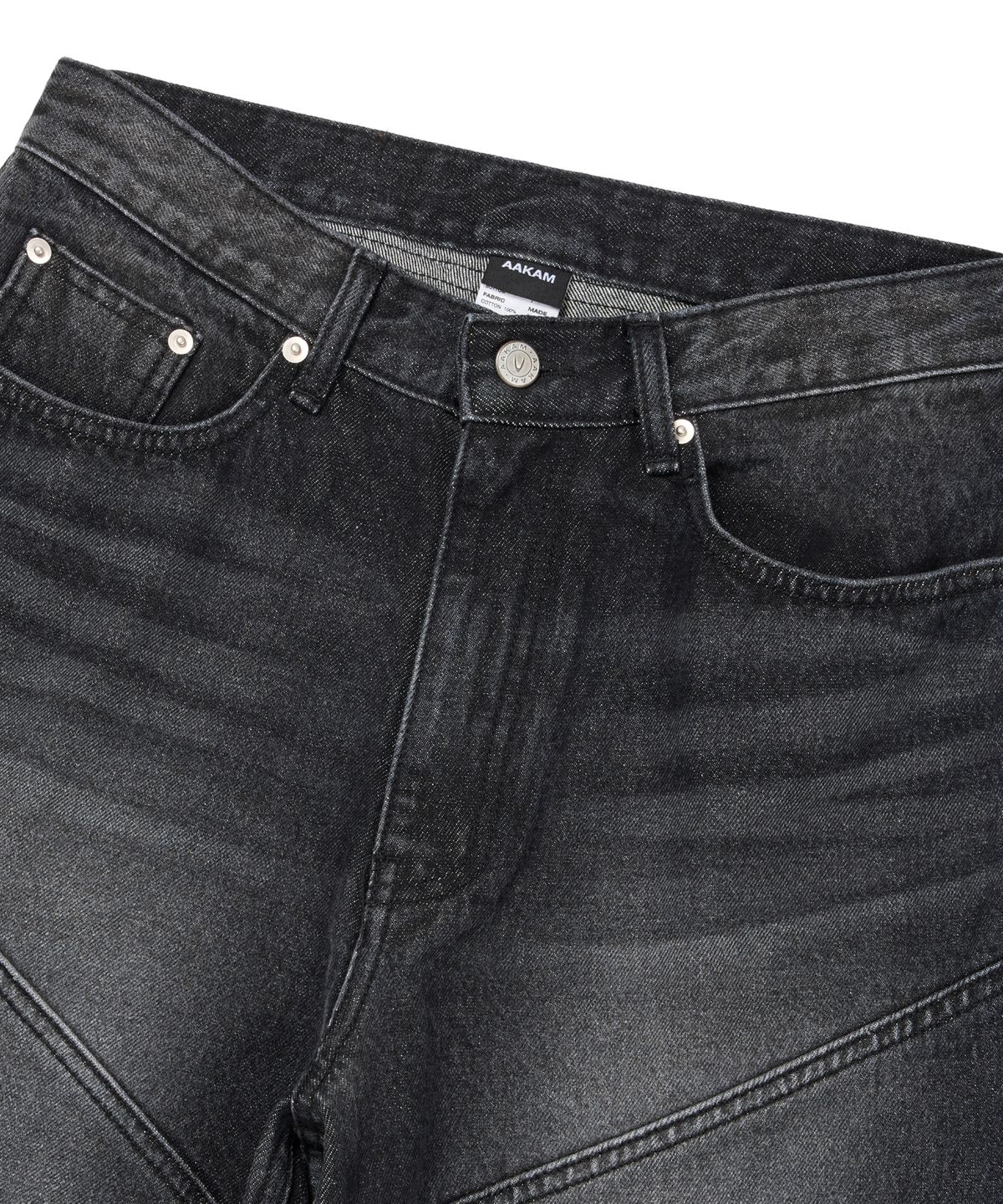 아캄(AAKAM) Biker Denim Pants (Black)