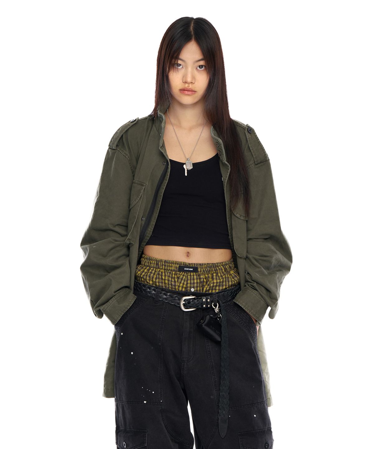 아캄(AAKAM) Check Boxer (Mixed Yellow)