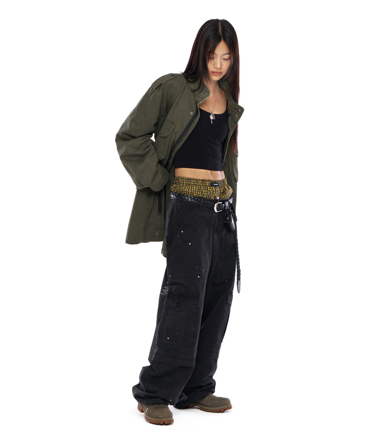 아캄(AAKAM) Check Boxer (Mixed Yellow)