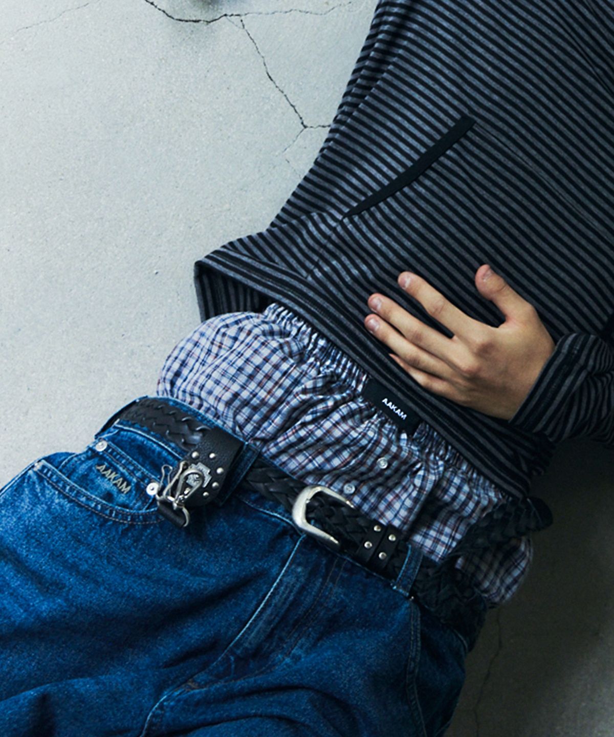 아캄(AAKAM) Check Boxer (Mixed Gray)