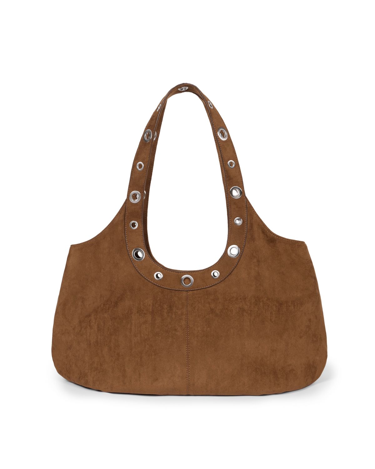 아캄(AAKAM) Suede Eyelet Dumpling Bag (Camel)