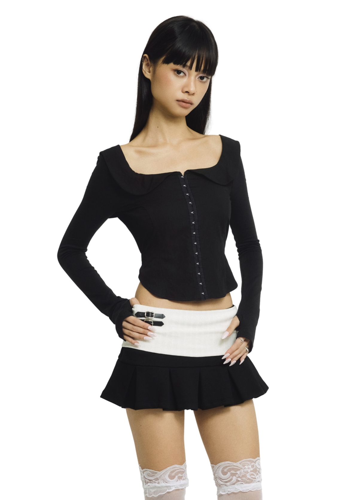 포어링(FORUSRING) 4US Banding mini skirt (black)