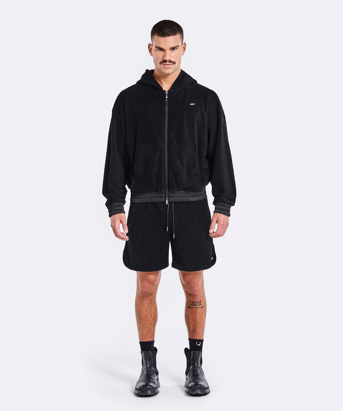 51퍼센트(51PERCENT) Terry hoodie zip-up - Black