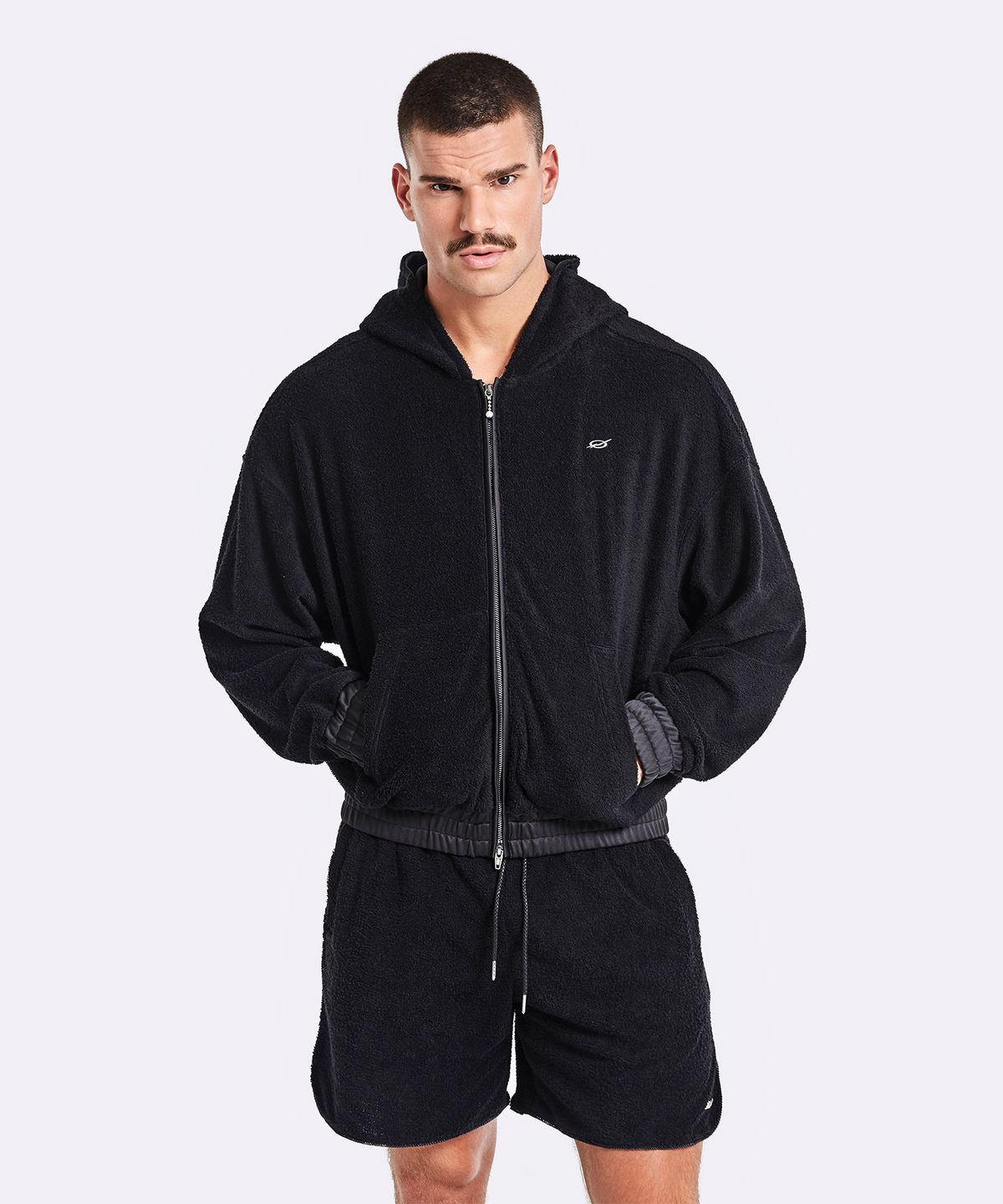 51퍼센트(51PERCENT) Terry hoodie zip-up - Black
