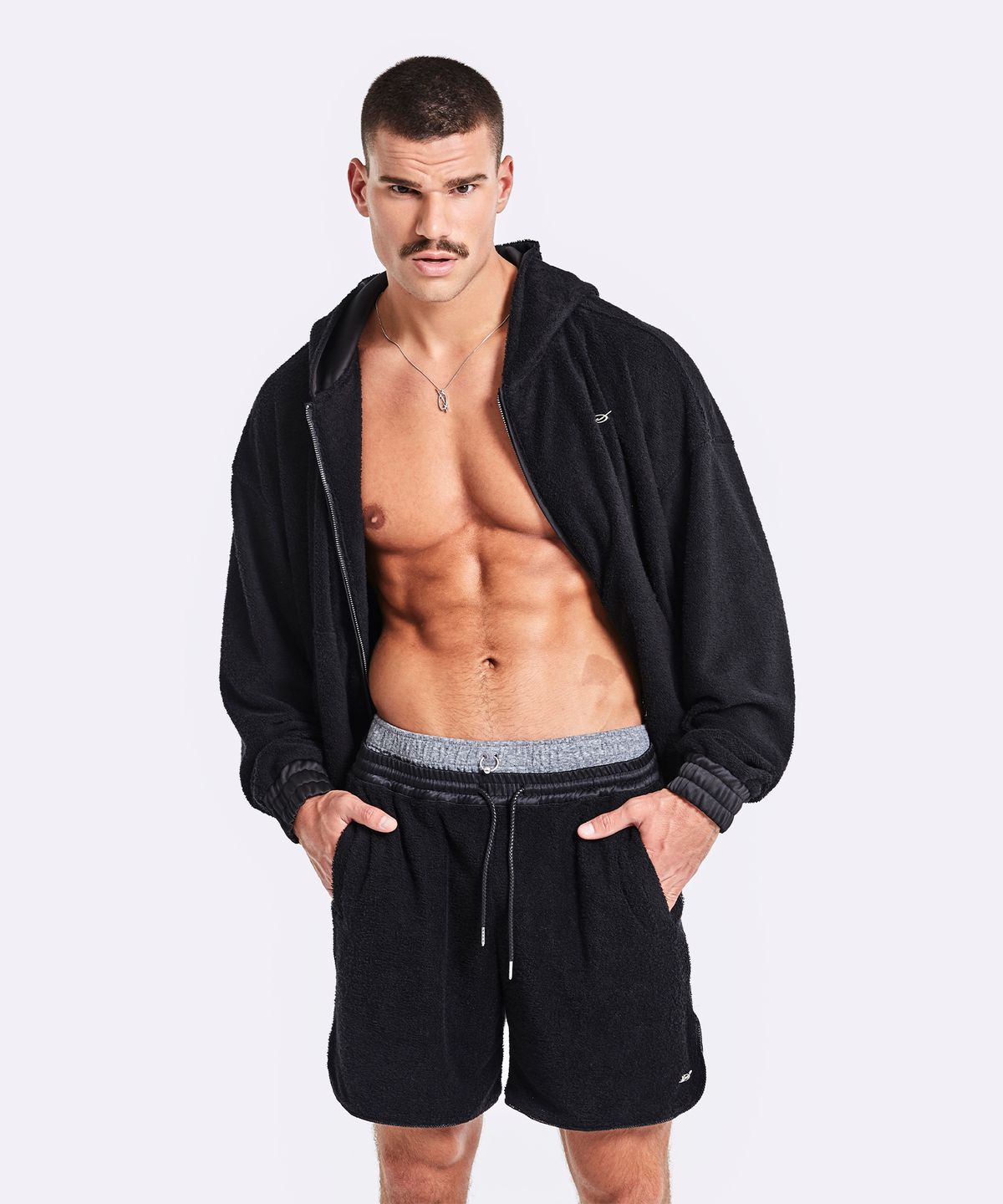 51퍼센트(51PERCENT) Terry hoodie zip-up - Black