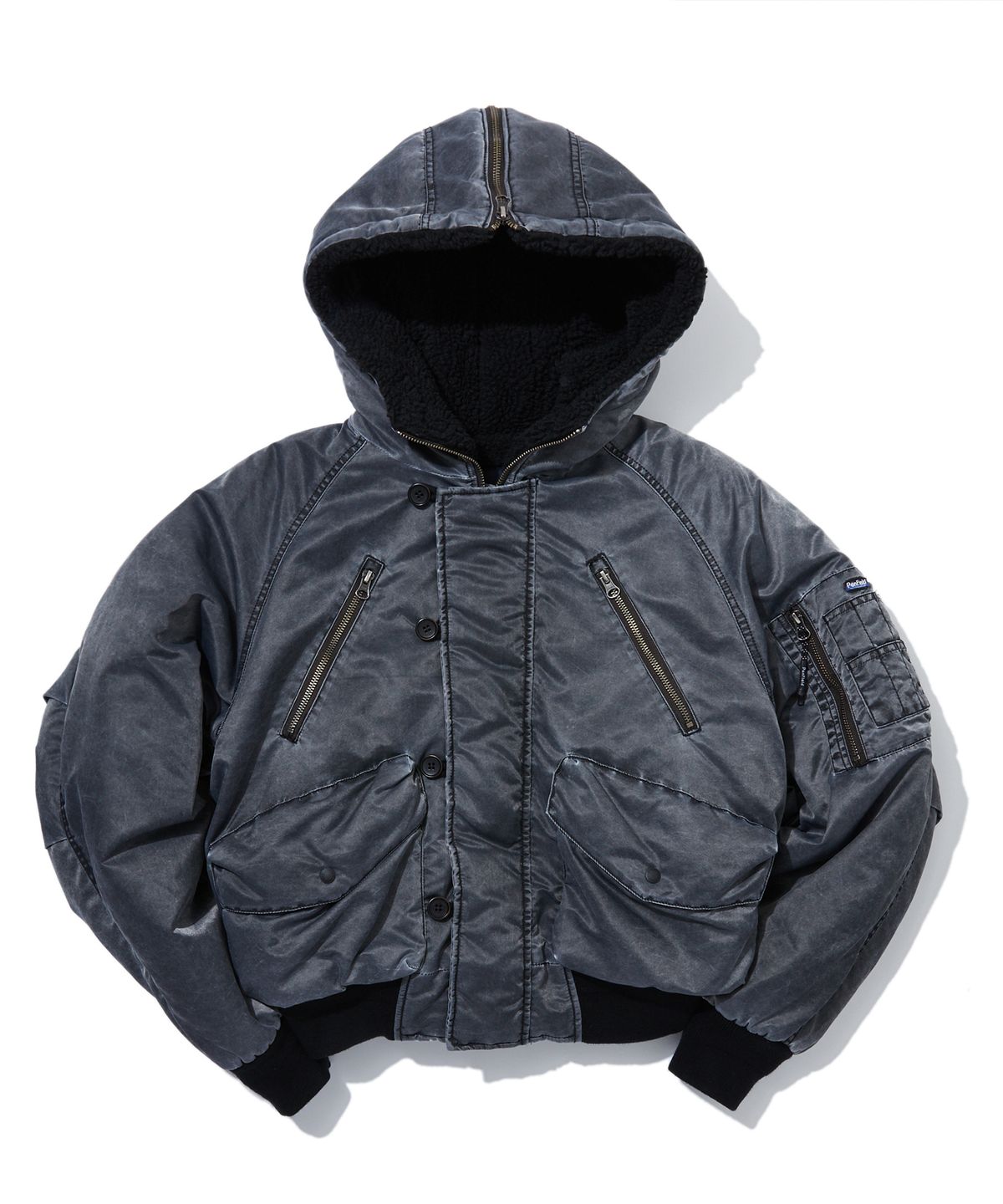 펜필드(PENFIELD) 나일론 워싱 N2B 에어포스 자켓 블랙_FR4WJ19U