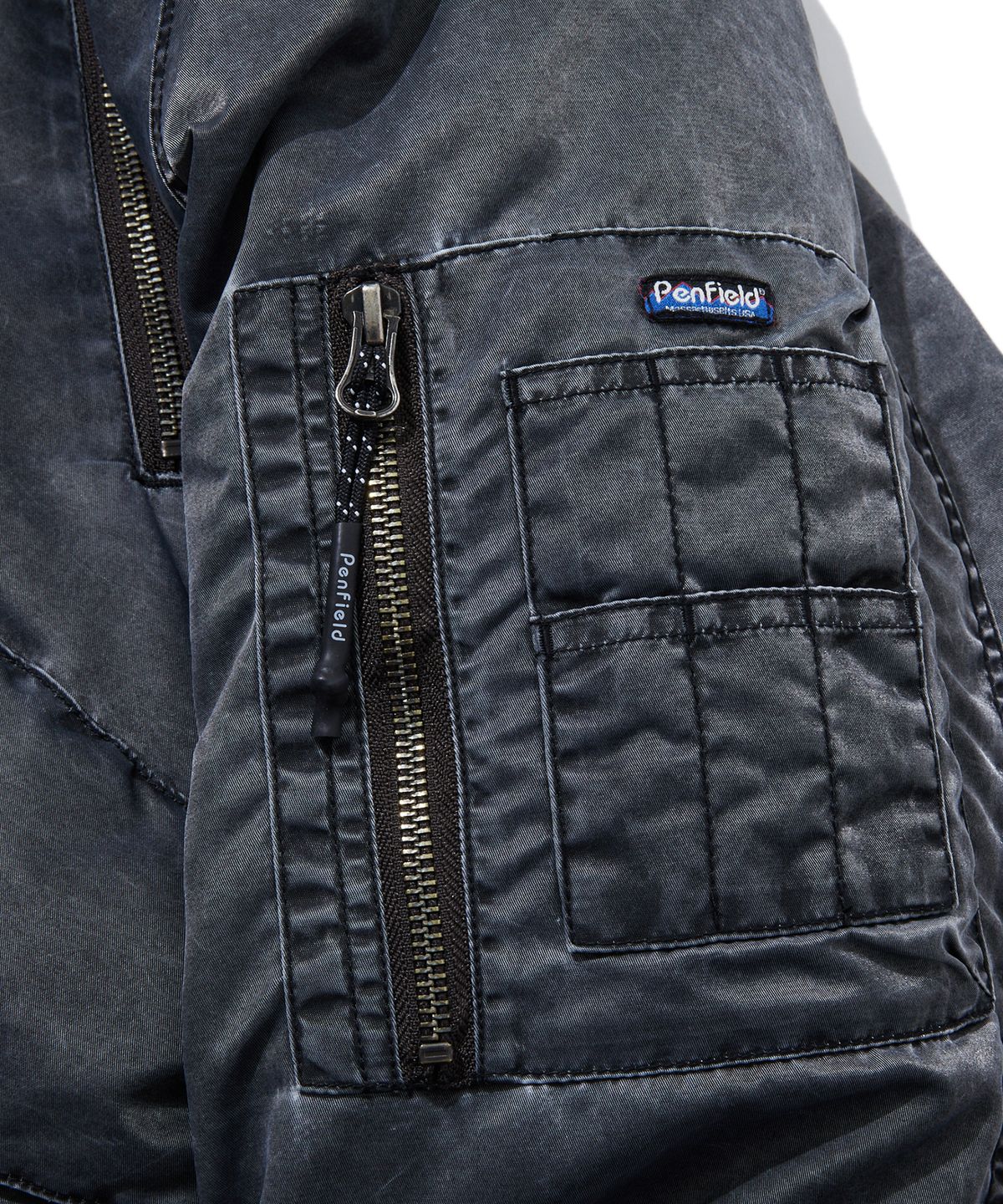 펜필드(PENFIELD) 나일론 워싱 N2B 에어포스 자켓 블랙_FR4WJ19U