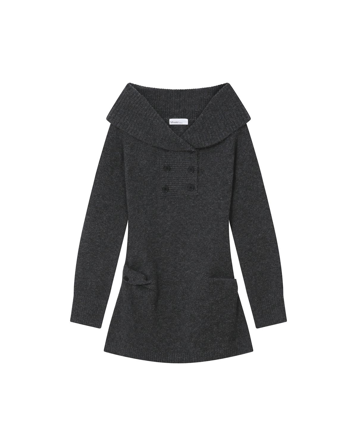미세키서울(MISEKI SEOUL) double button knit one piece CHARCOAL