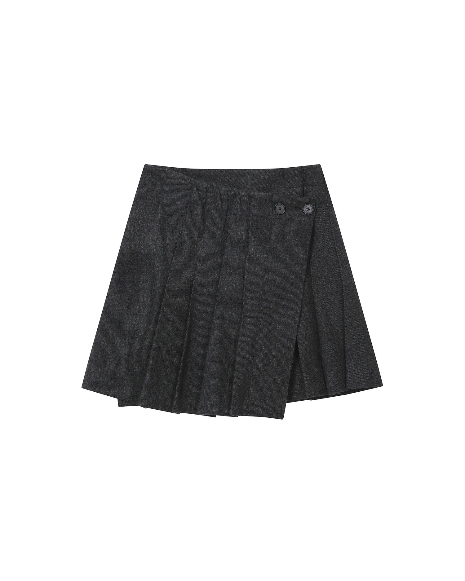 MUSINSA | MISEKI SEOUL Wabi origami pleats midi skirt CHARCOAL
