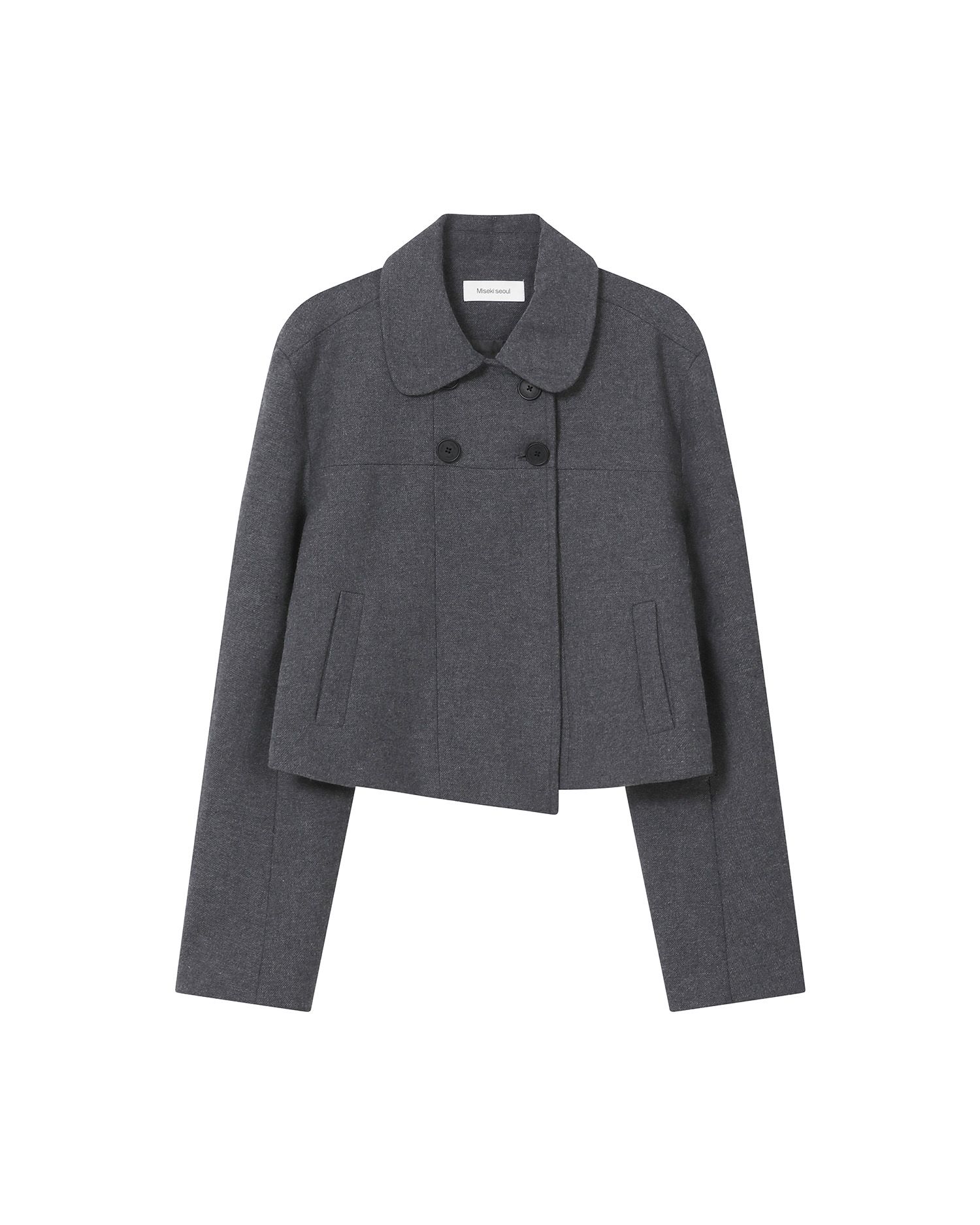 미세키서울(MISEKI SEOUL) Wabi Round collar double jacket DARK GREY