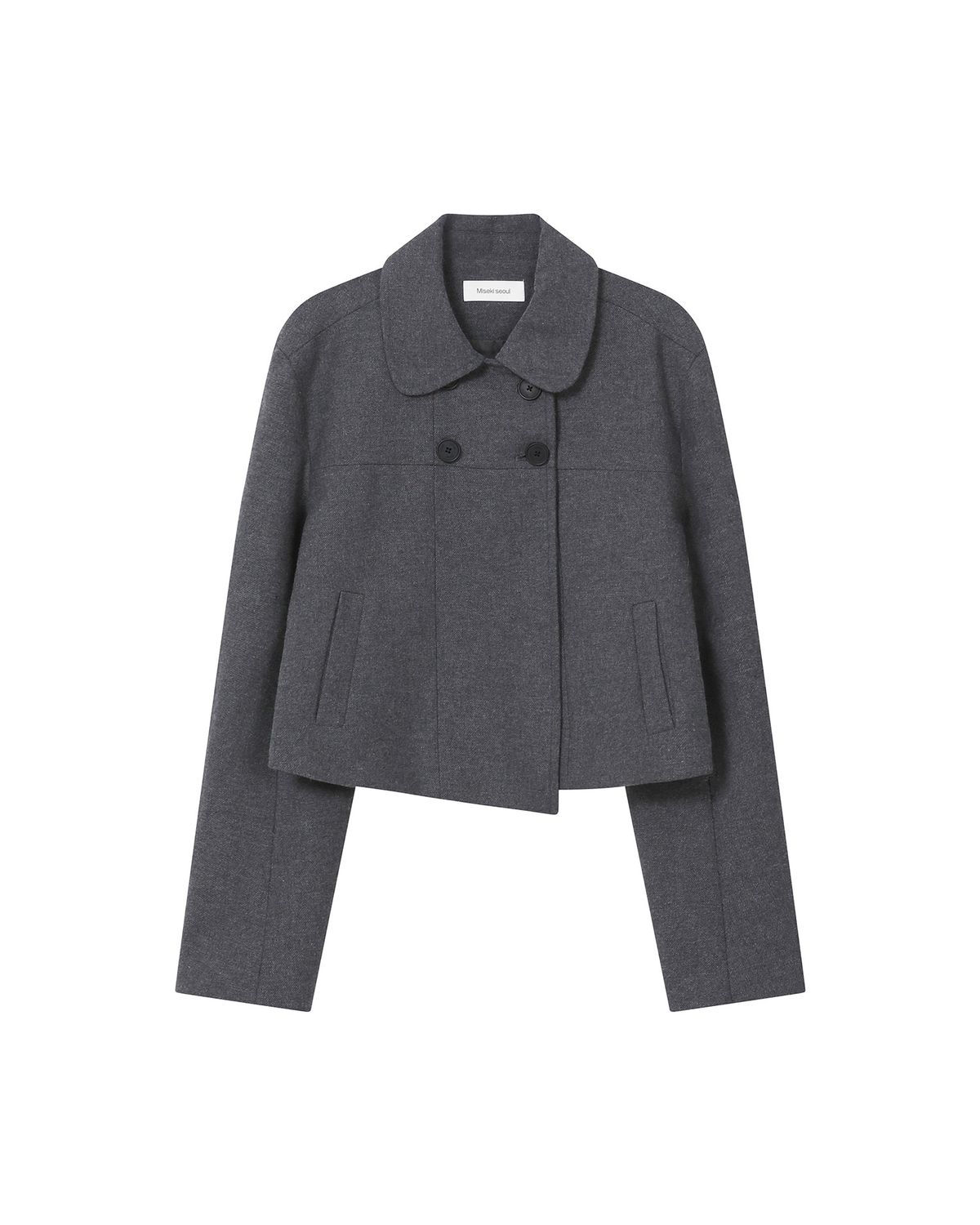 미세키서울(MISEKI SEOUL) Wabi Round collar double jacket DARK GREY