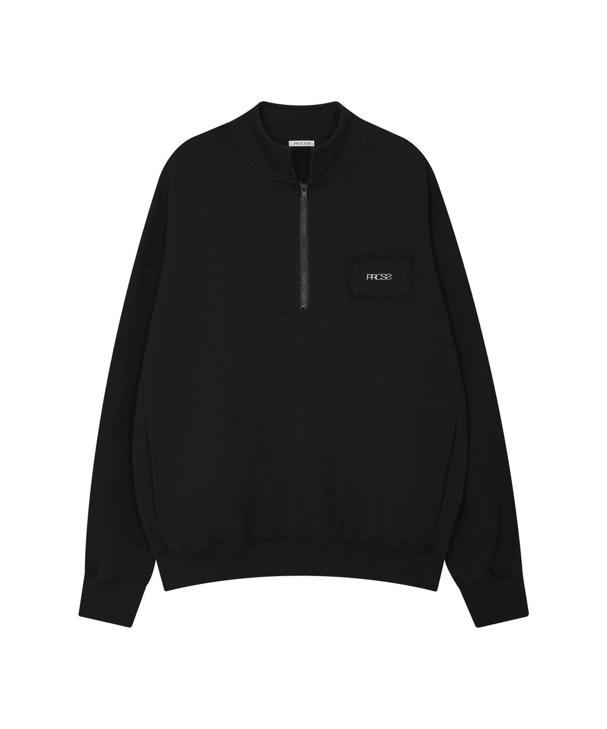 피알씨에스에스(PRCSS) Sporty Half Zip-up - Black