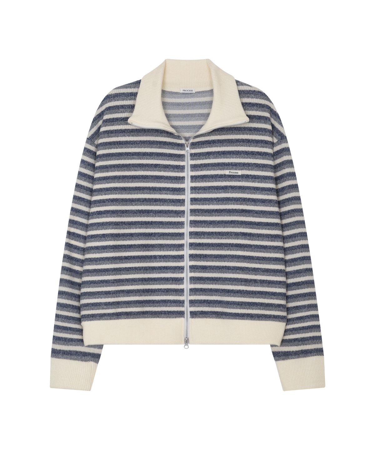 프로세스(PROCESS) Multi Stripe Knit Zip-up - Cream