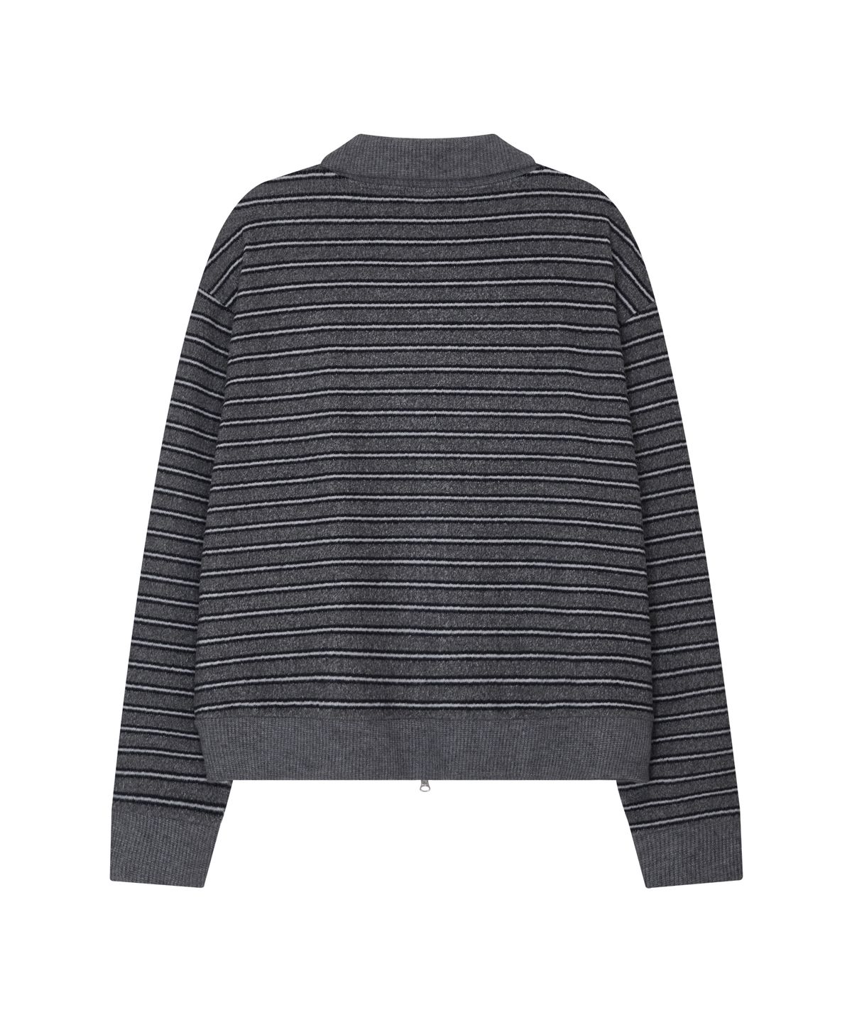 프로세스(PROCESS) Multi Stripe Knit Zip-up - Charchoal