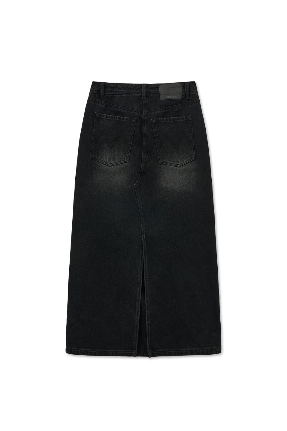 MUSINSA公式 | MATIN KIM DAMAGE POINT LONG DENIM SKIRT IN BLACK