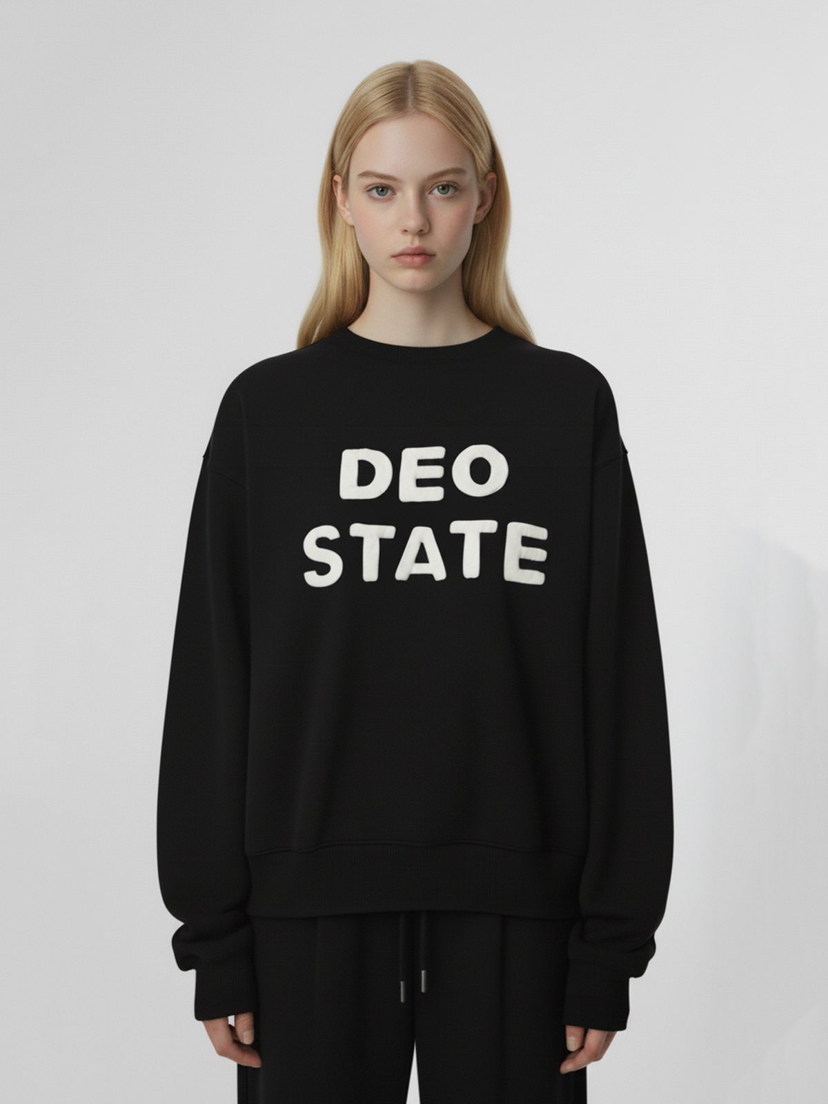 데오스테이트(DEOSTATE) 10036 스웻셔츠 블랙 우먼