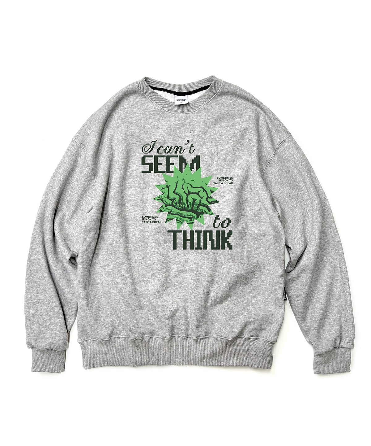 앱놀머씽(ABNORMALTHING) 브레인 루즈핏 크루넥 차콜 (BRAIN CREWNECK CHARCOAL)