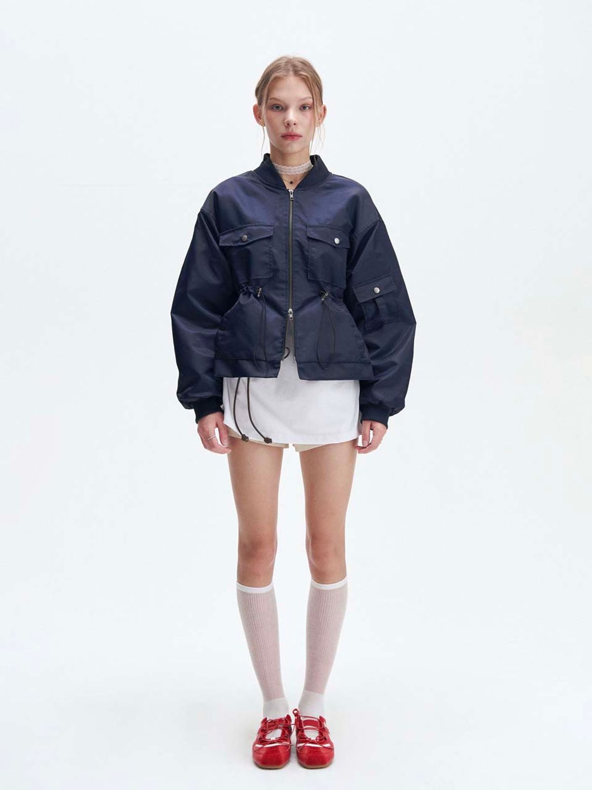 비보라(BIBORA) 헤비 나일론 봄버 자켓 (ny)