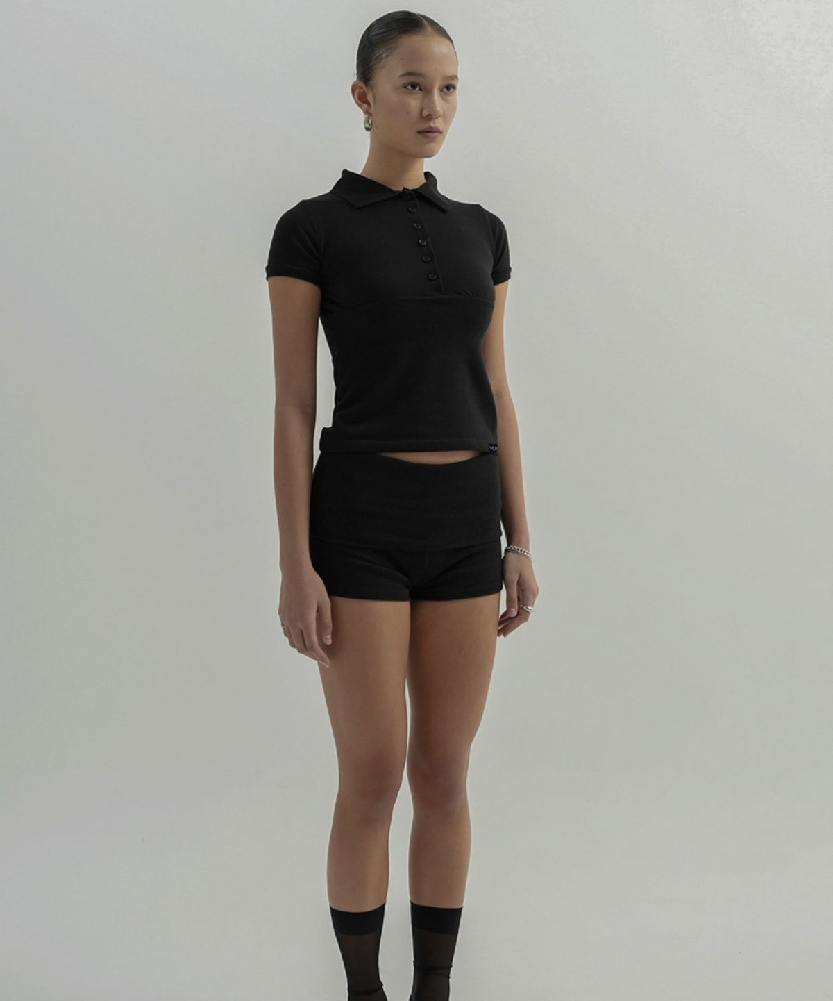 분트(VOONT) Flat Polo Top (BLACK)