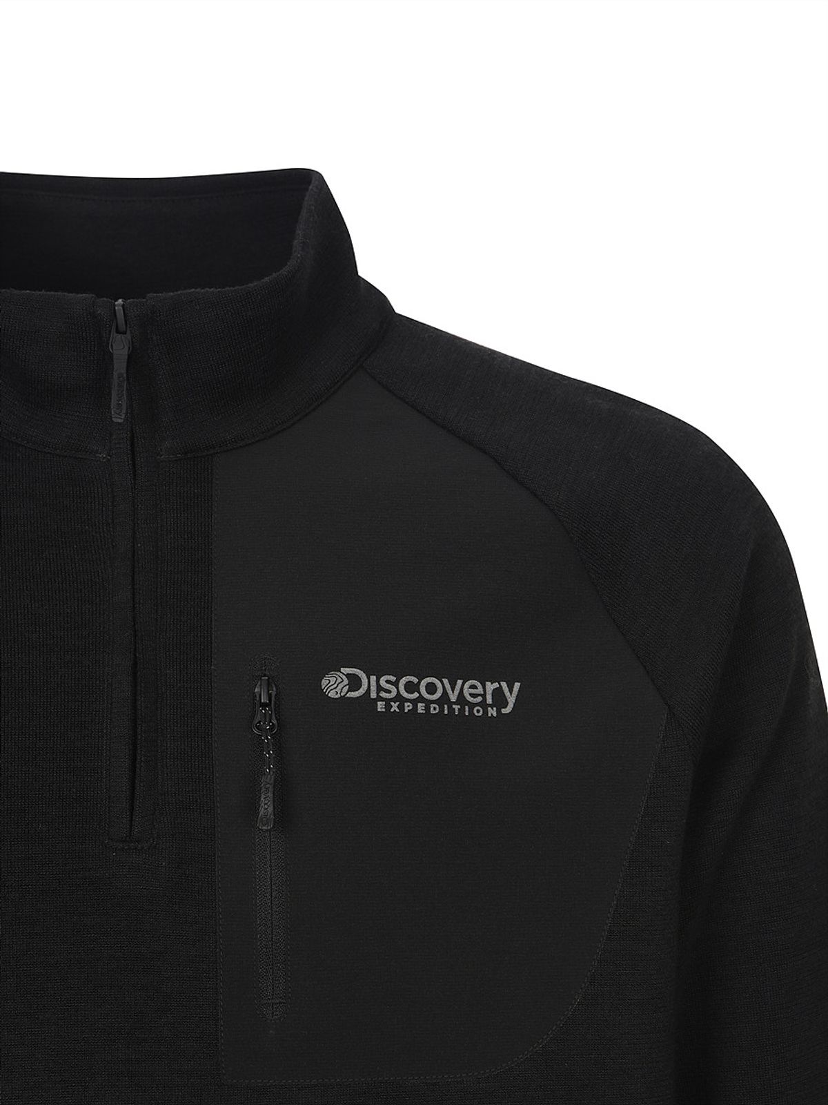 디스커버리 익스페디션(DISCOVERY EXPEDITION) 남성 니트라이크 집업티셔츠 (BLACK)