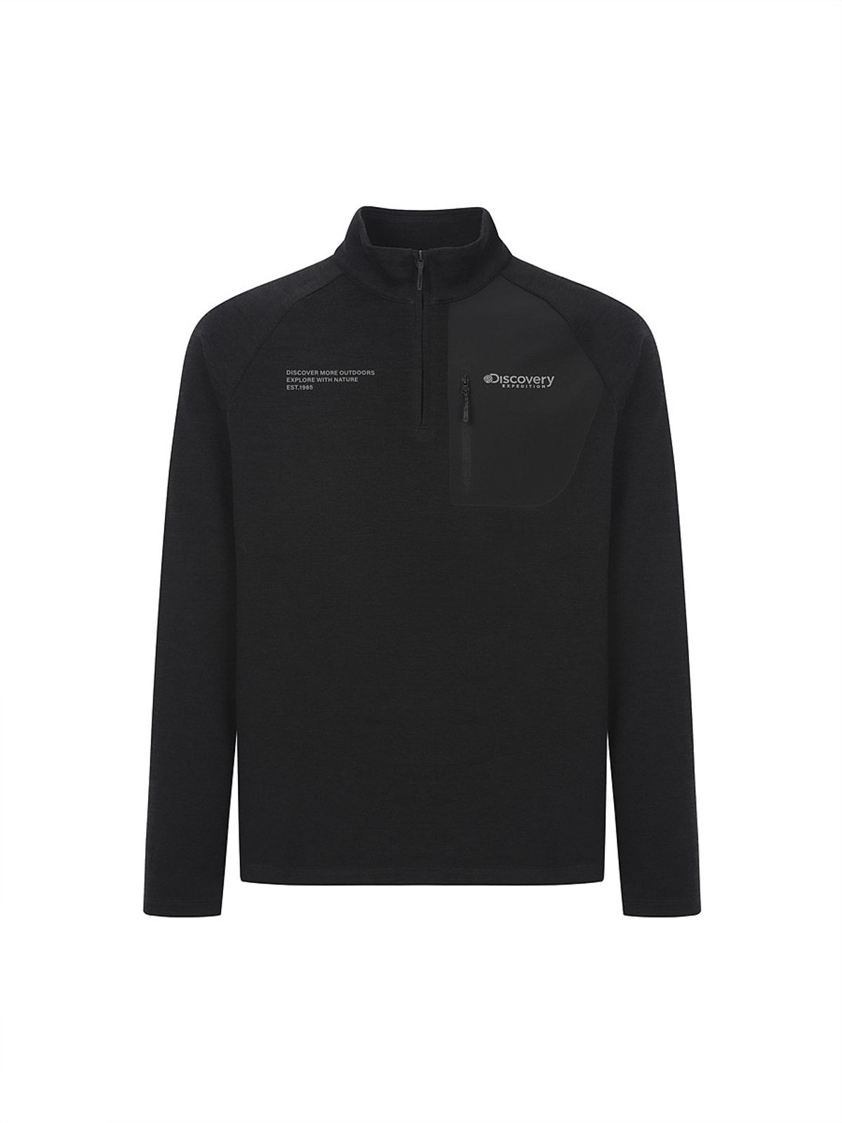 디스커버리 익스페디션(DISCOVERY EXPEDITION) 남성 니트라이크 집업티셔츠 (BLACK)