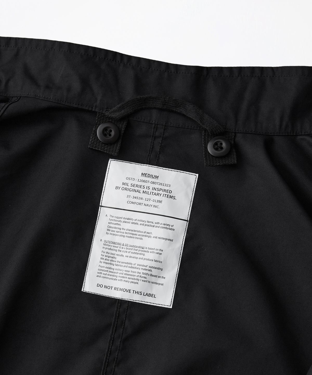 아웃스탠딩(OUTSTANDING) M-65 FISHTAIL PARKA_BLACK