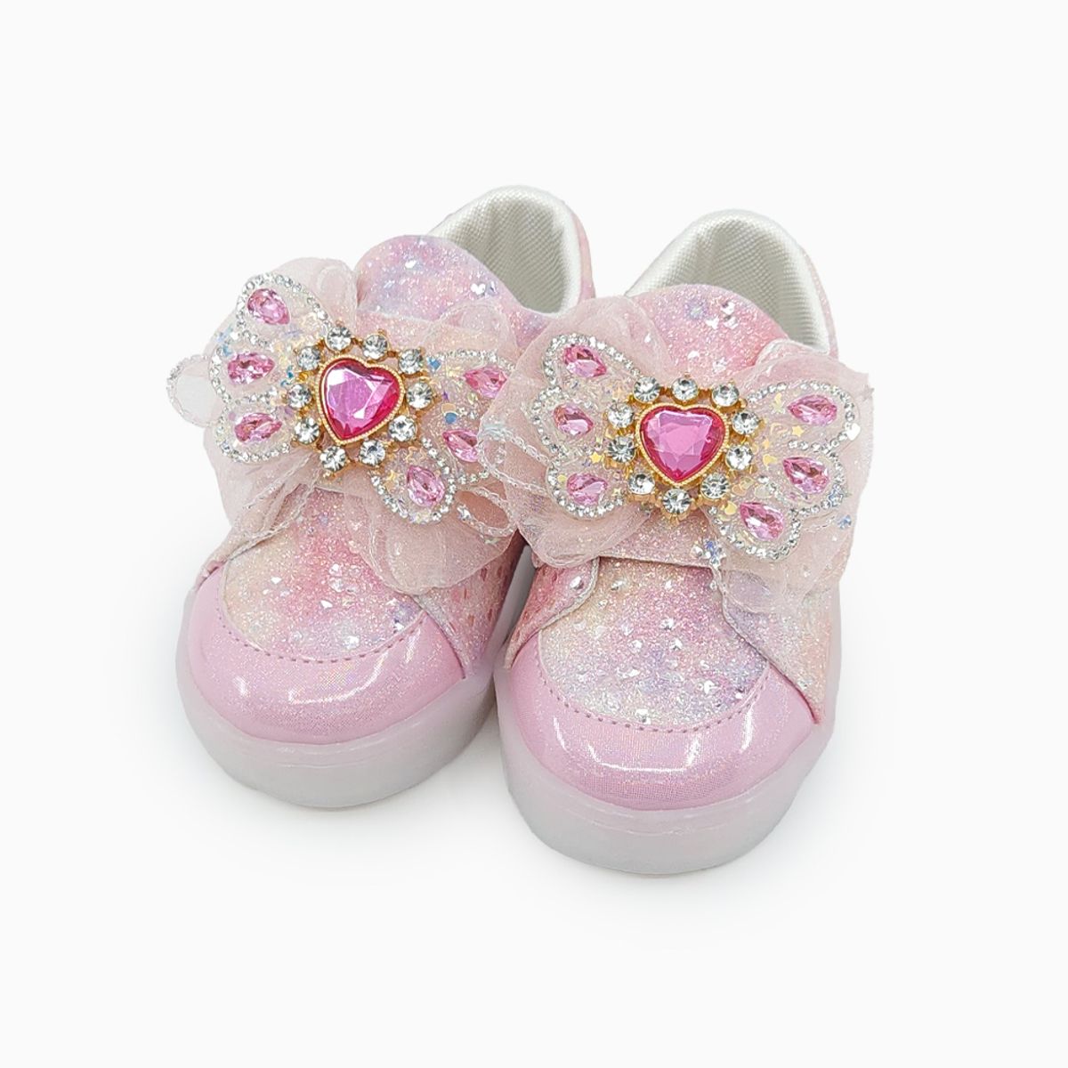 베이비솔(BABYSOLE) 핑크쥬얼리 LED 운동화