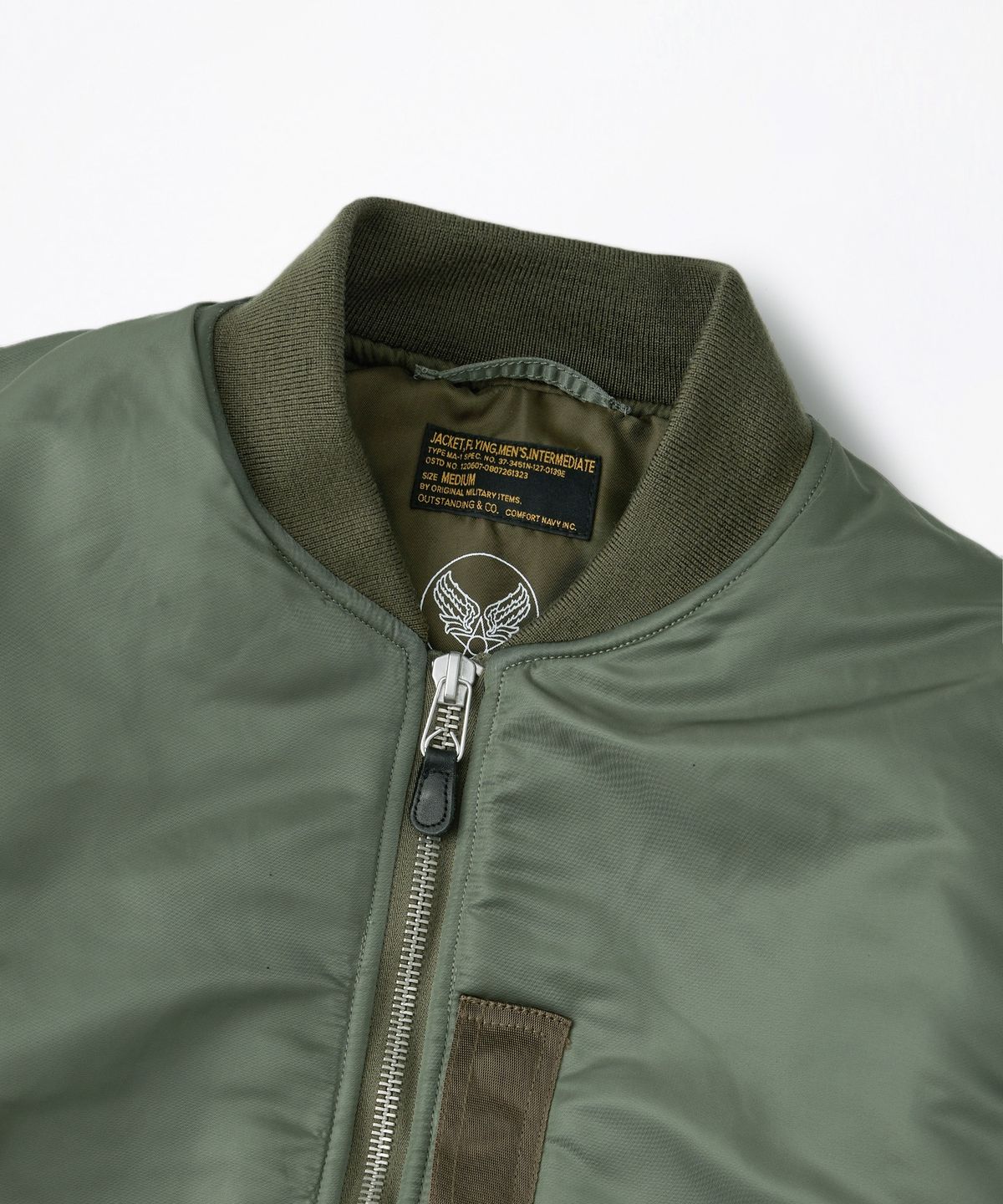 아웃스탠딩(OUTSTANDING) MA-1 FLIGHT JACKET(WOOL INSULATION)_SAGE GREEN