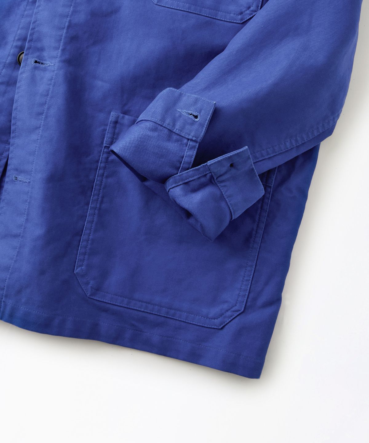 아웃스탠딩(OUTSTANDING) [MUT lab] MOLESKIN FRENCH WORK JACKET_WASHED BLUE