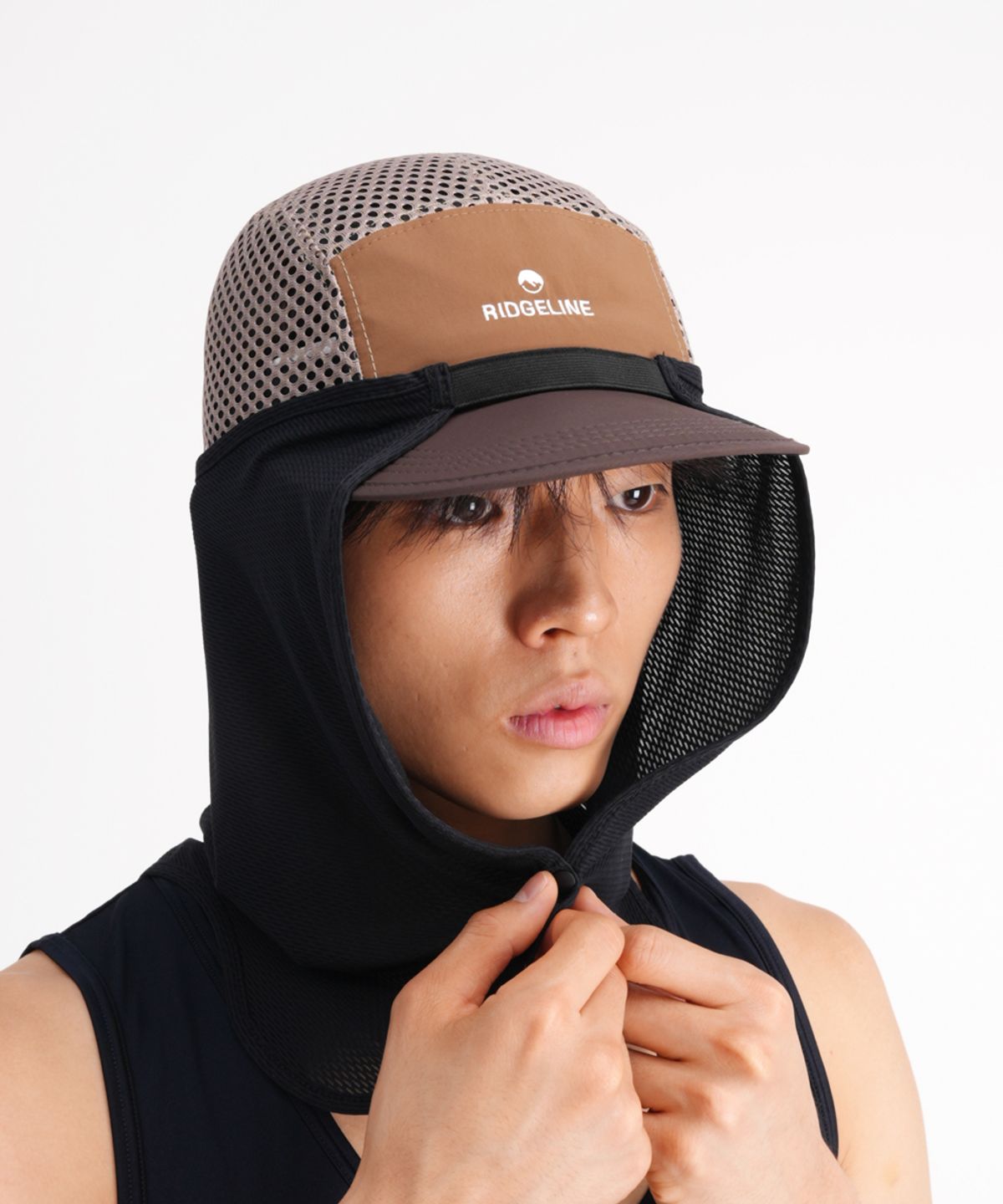 릿지라인(RIDGELINE) 모자에 결합하는 자외선차단 햇빛가리개 rc