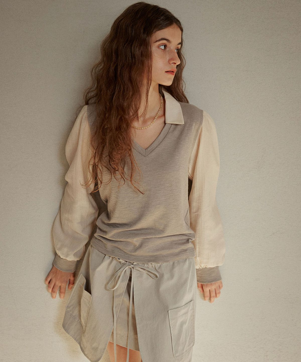 아우로(OURO) JERSEY SHIRTS TOP [ MOSS ]