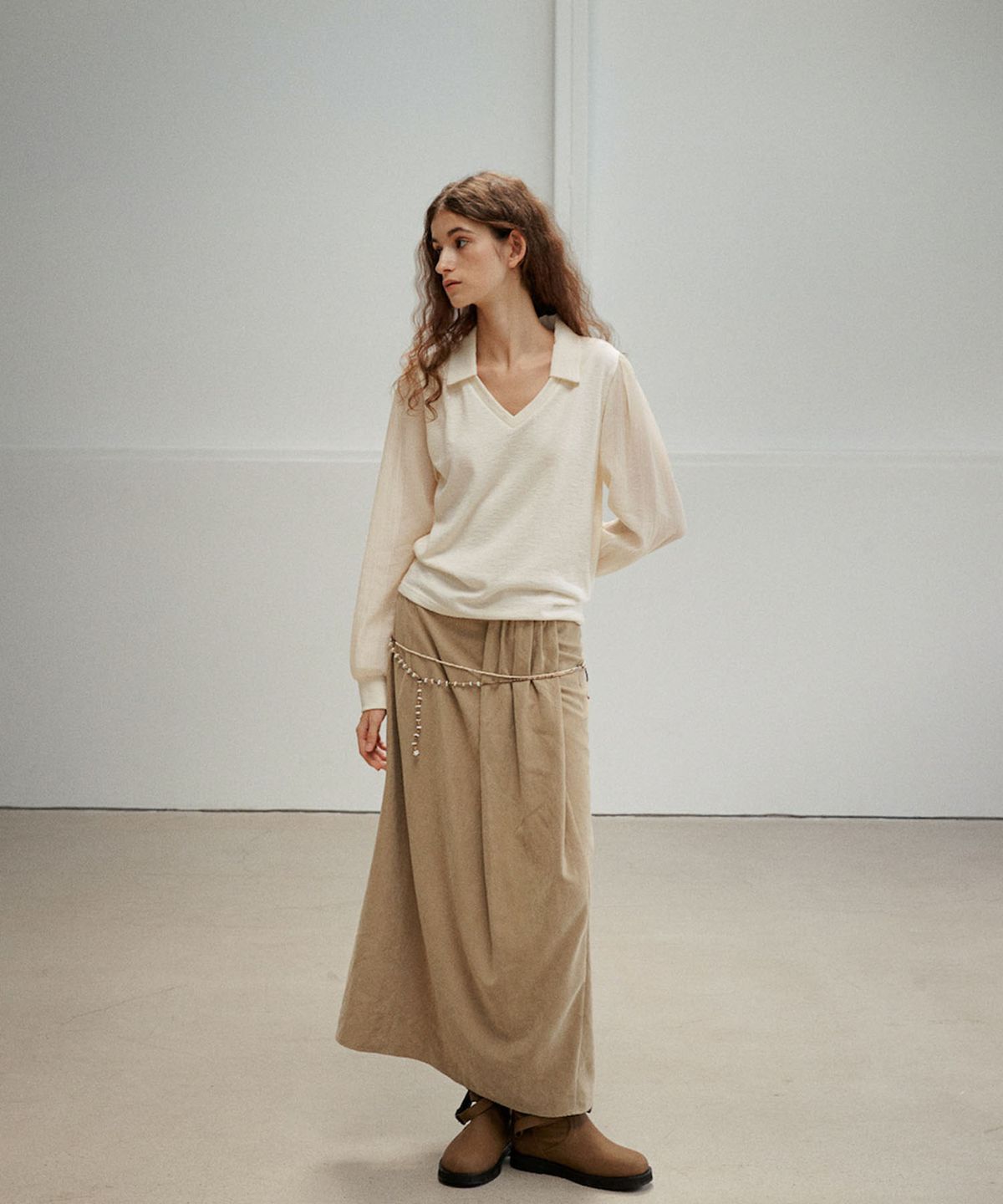 아우로(OURO) JERSEY SHIRTS TOP [ CREAM ]
